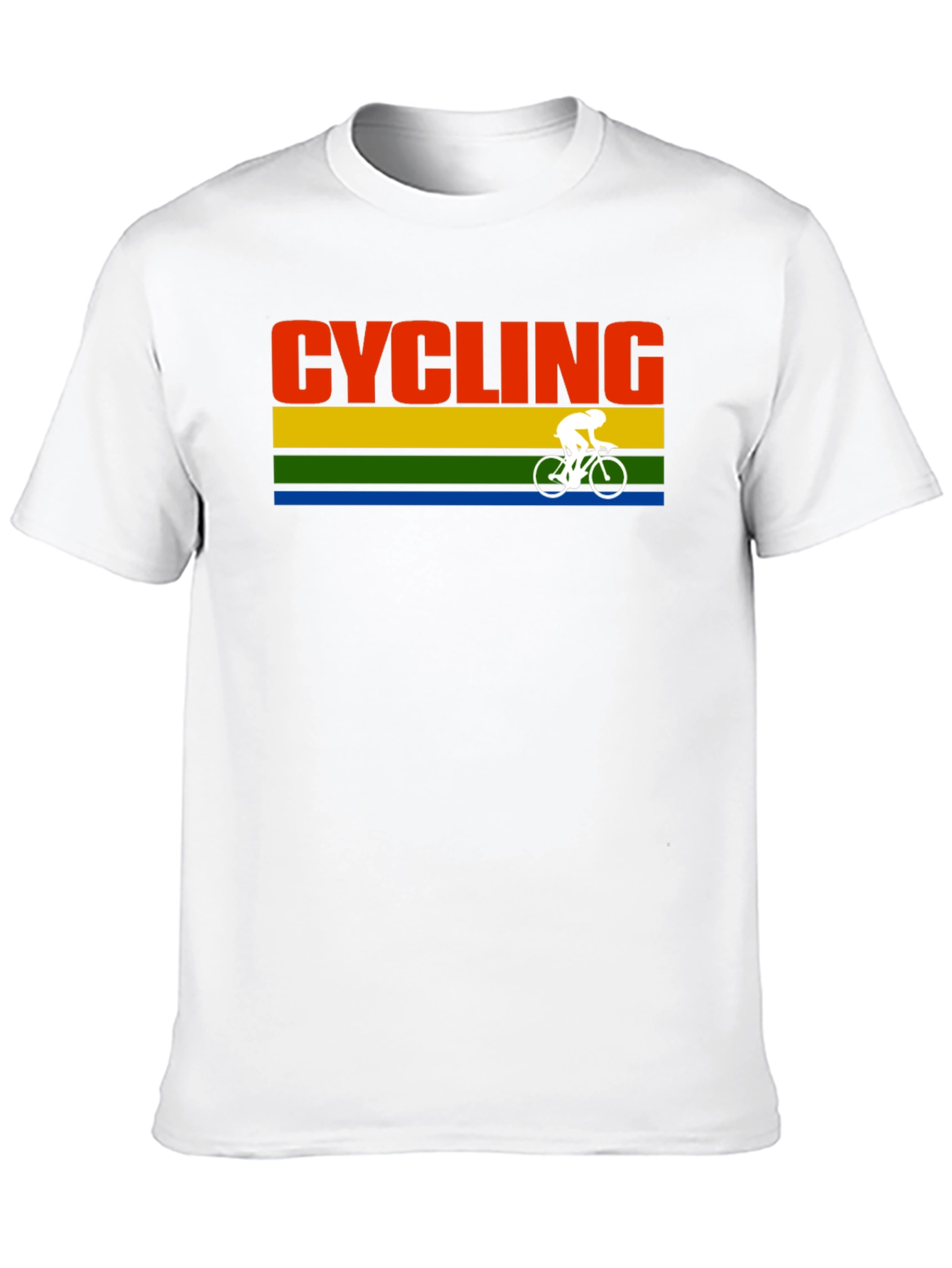 Cycling Retro Stripe Graphic T-Shirt - Black