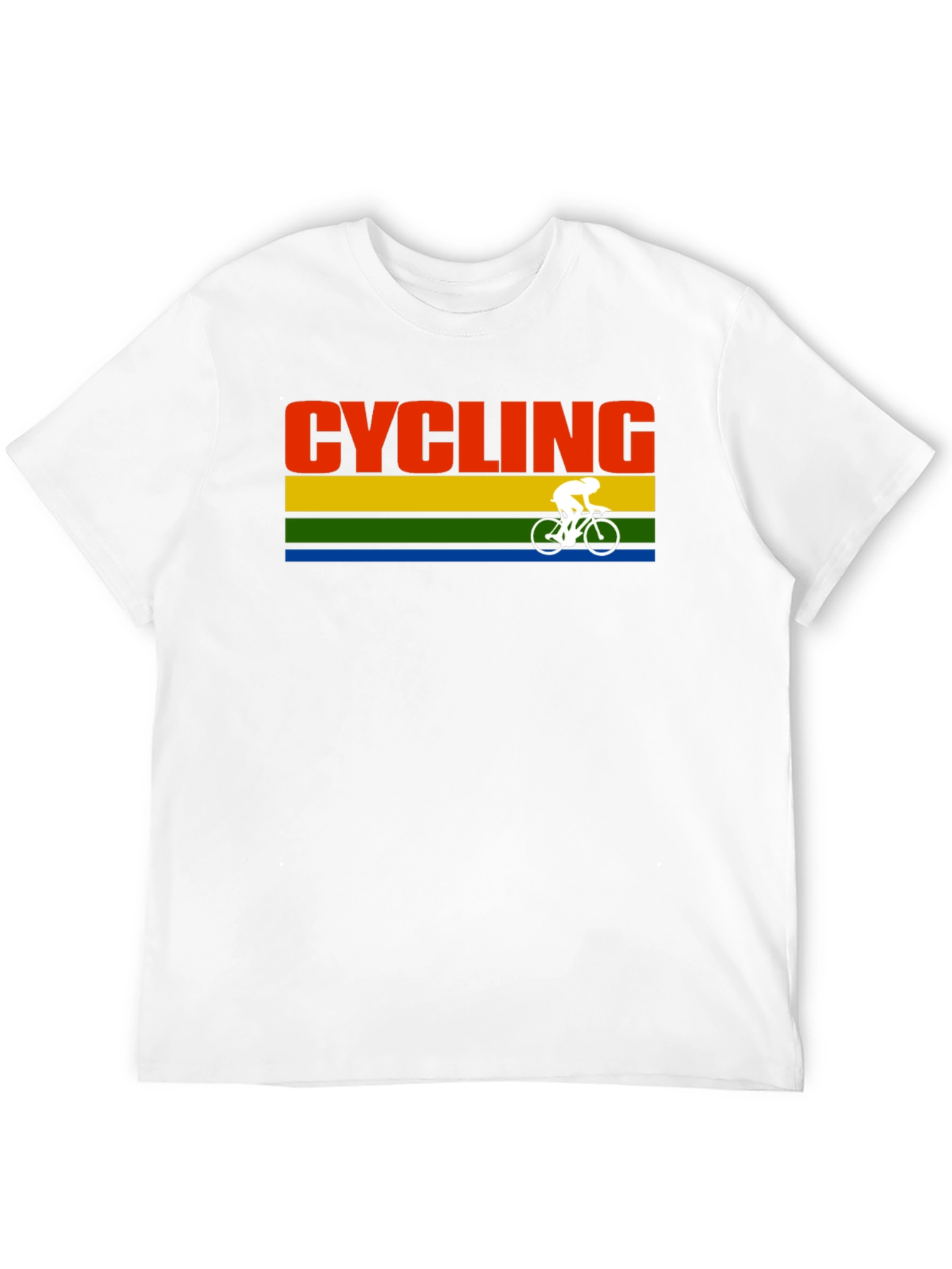 Cycling Retro Stripe Graphic T-Shirt - Black
