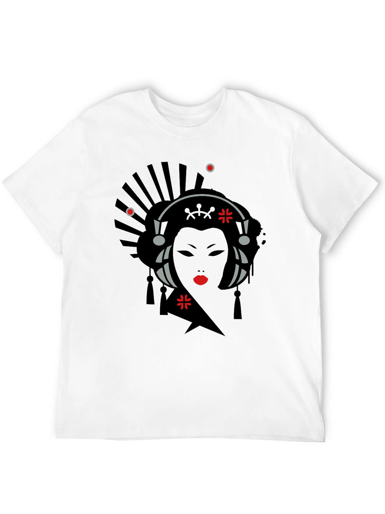 Geisha Graphic Print Black T-Shirt
