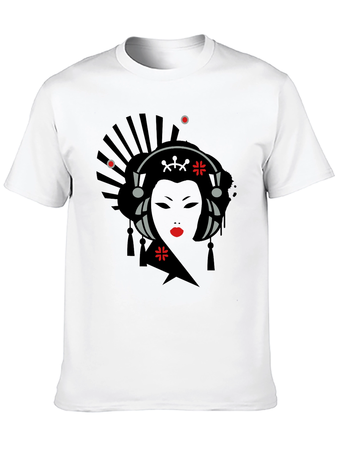 Geisha Graphic Print Black T-Shirt