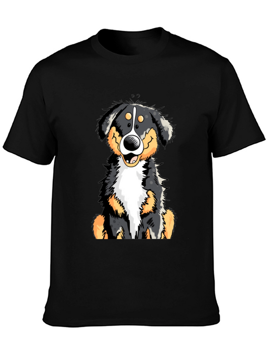 Bernese Mountain Dog Graphic Tee - Black Cotton T-Shirt