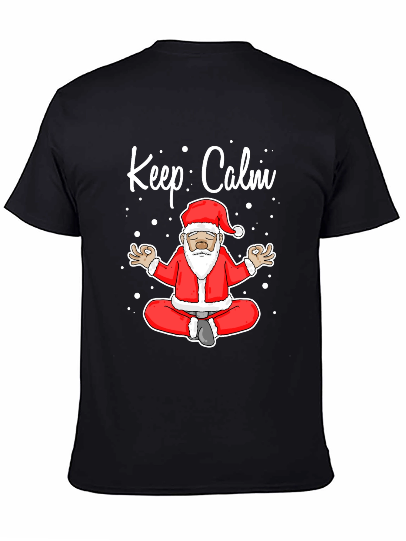 Keep Calm Santa T-Shirt - Christmas Yoga Design
