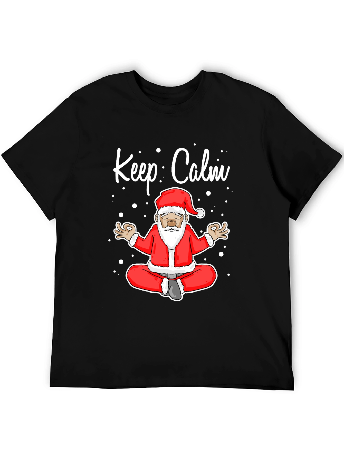 Keep Calm Santa T-Shirt - Christmas Yoga Design