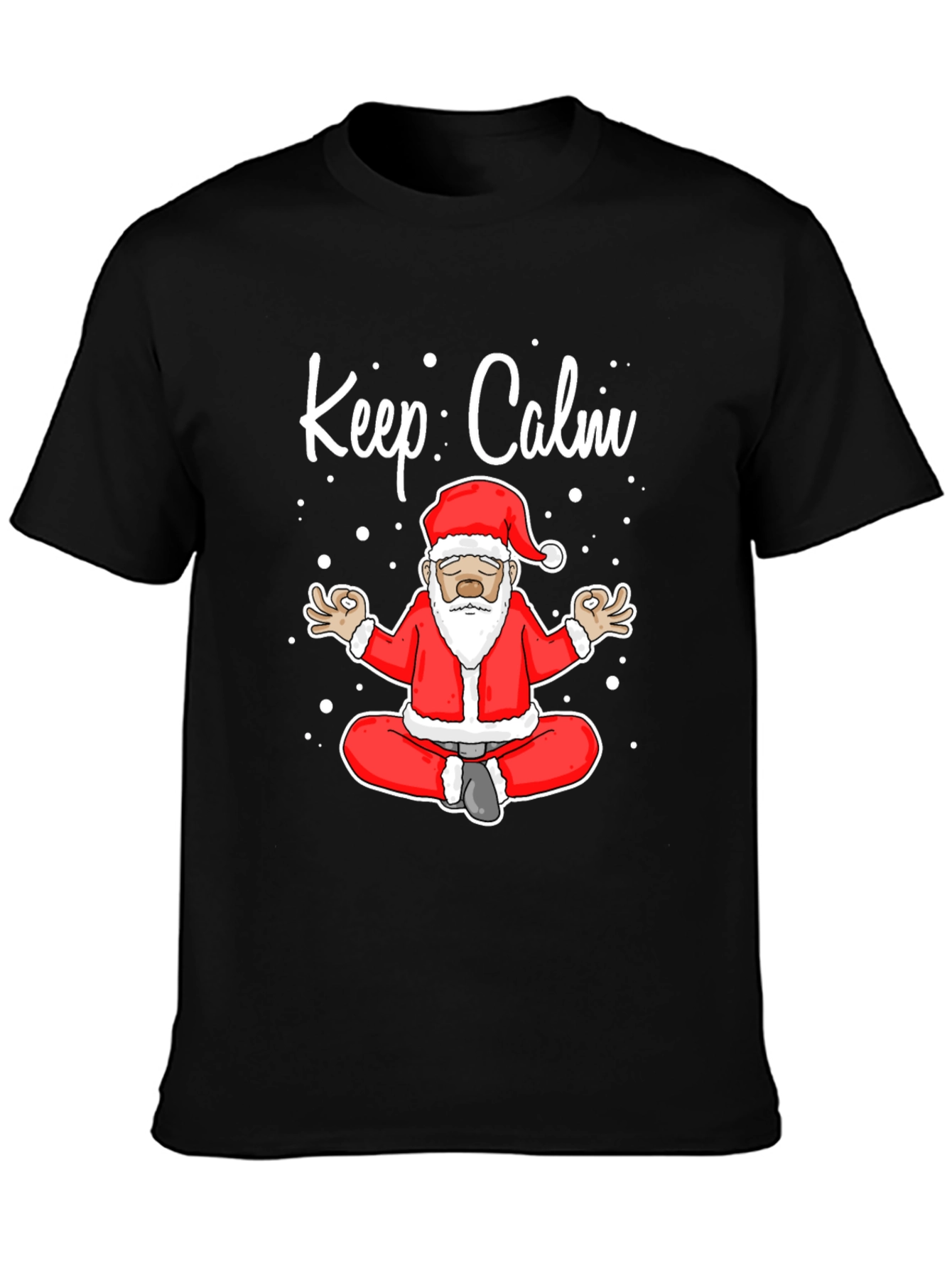 Keep Calm Santa T-Shirt - Christmas Yoga Design