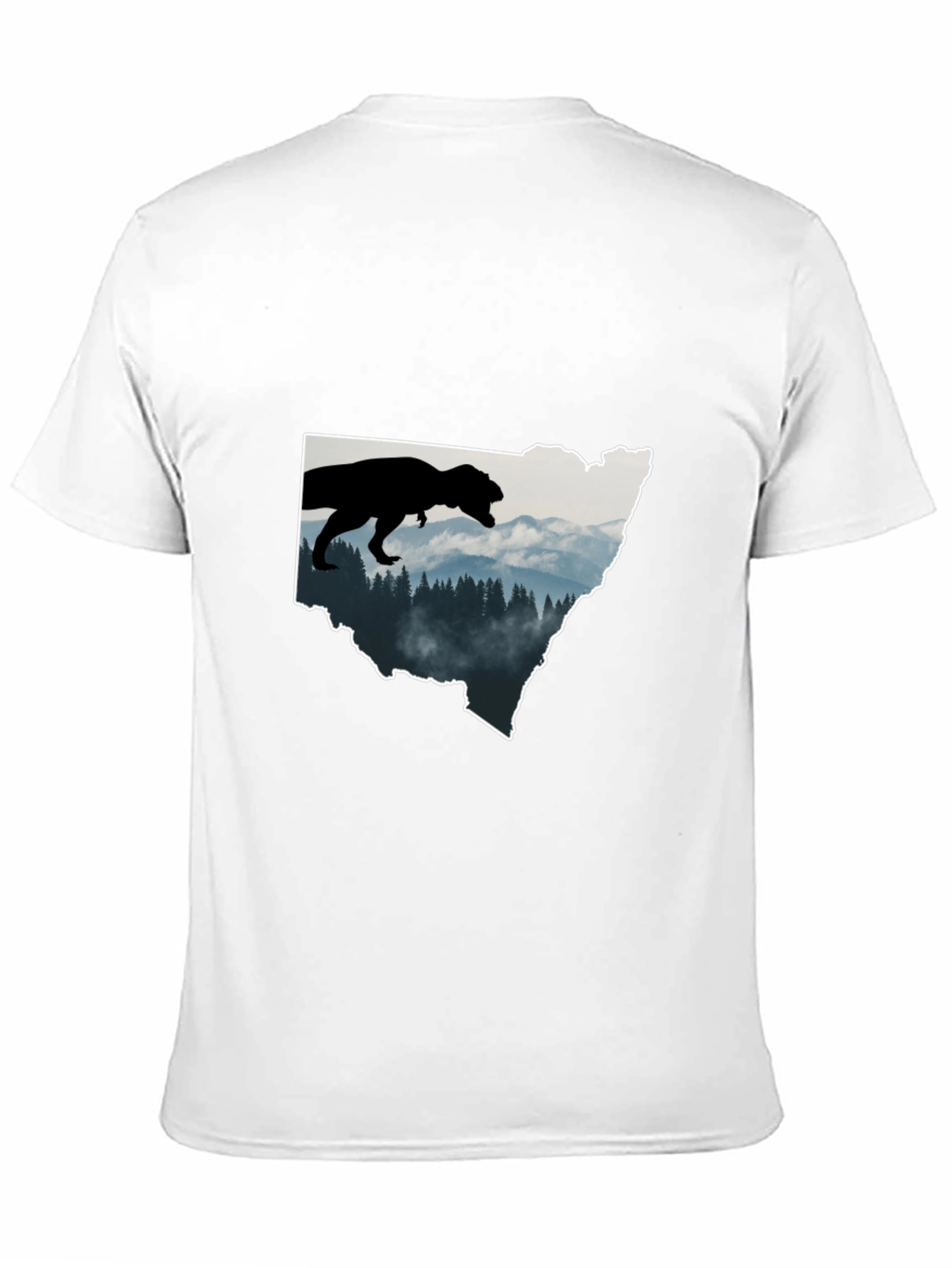Dino Landscape Graphic Tee - Black Cotton T-Shirt