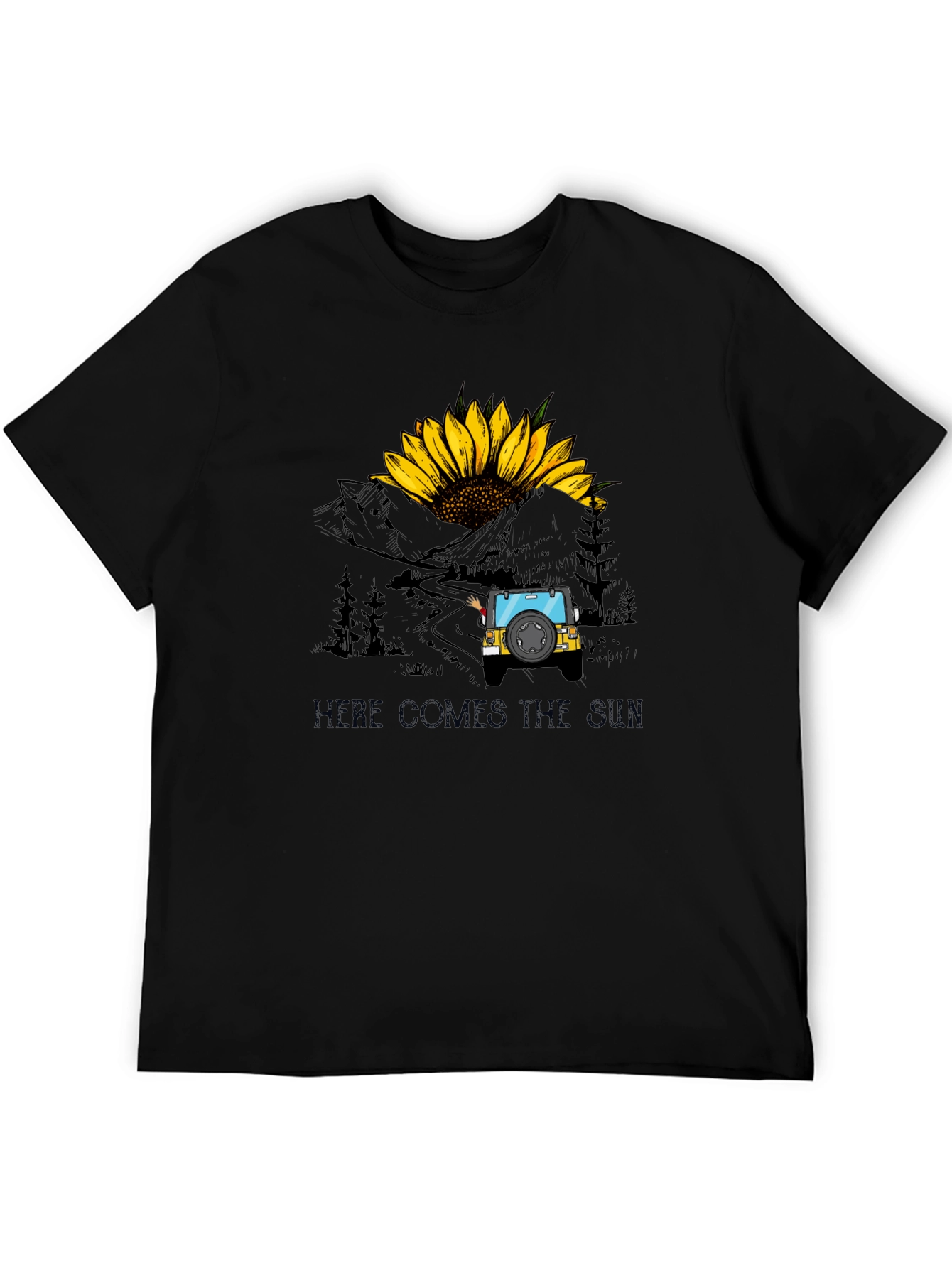 Here Comes The Sun Sunflower Jeep T-Shirt
