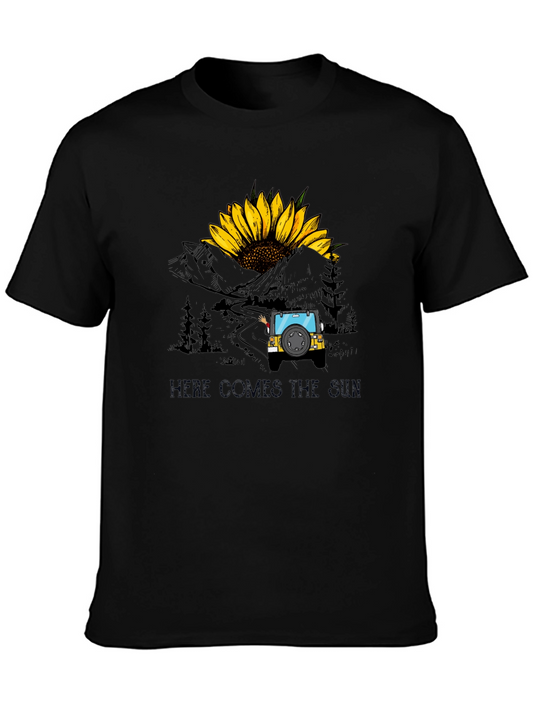 Here Comes The Sun Sunflower Jeep T-Shirt