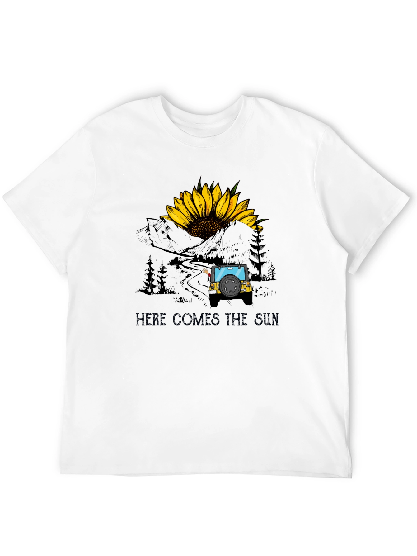 Here Comes The Sun Sunflower Jeep T-Shirt