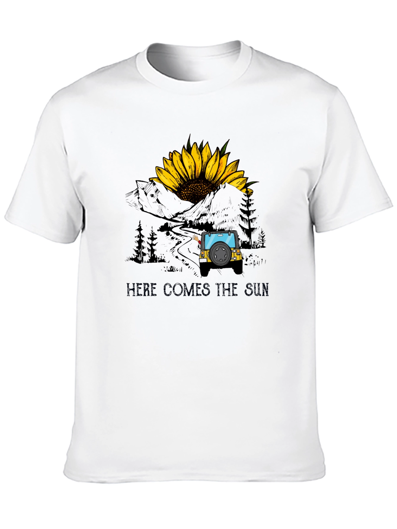 Here Comes The Sun Sunflower Jeep T-Shirt