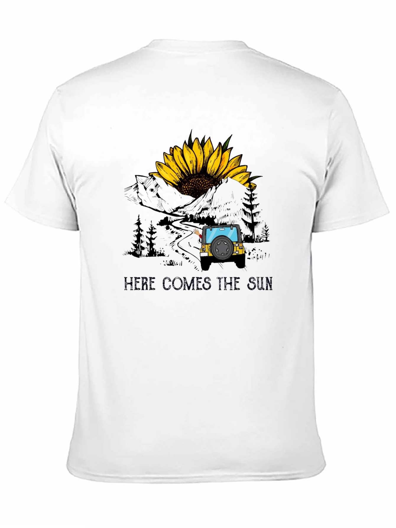 Here Comes The Sun Sunflower Jeep T-Shirt