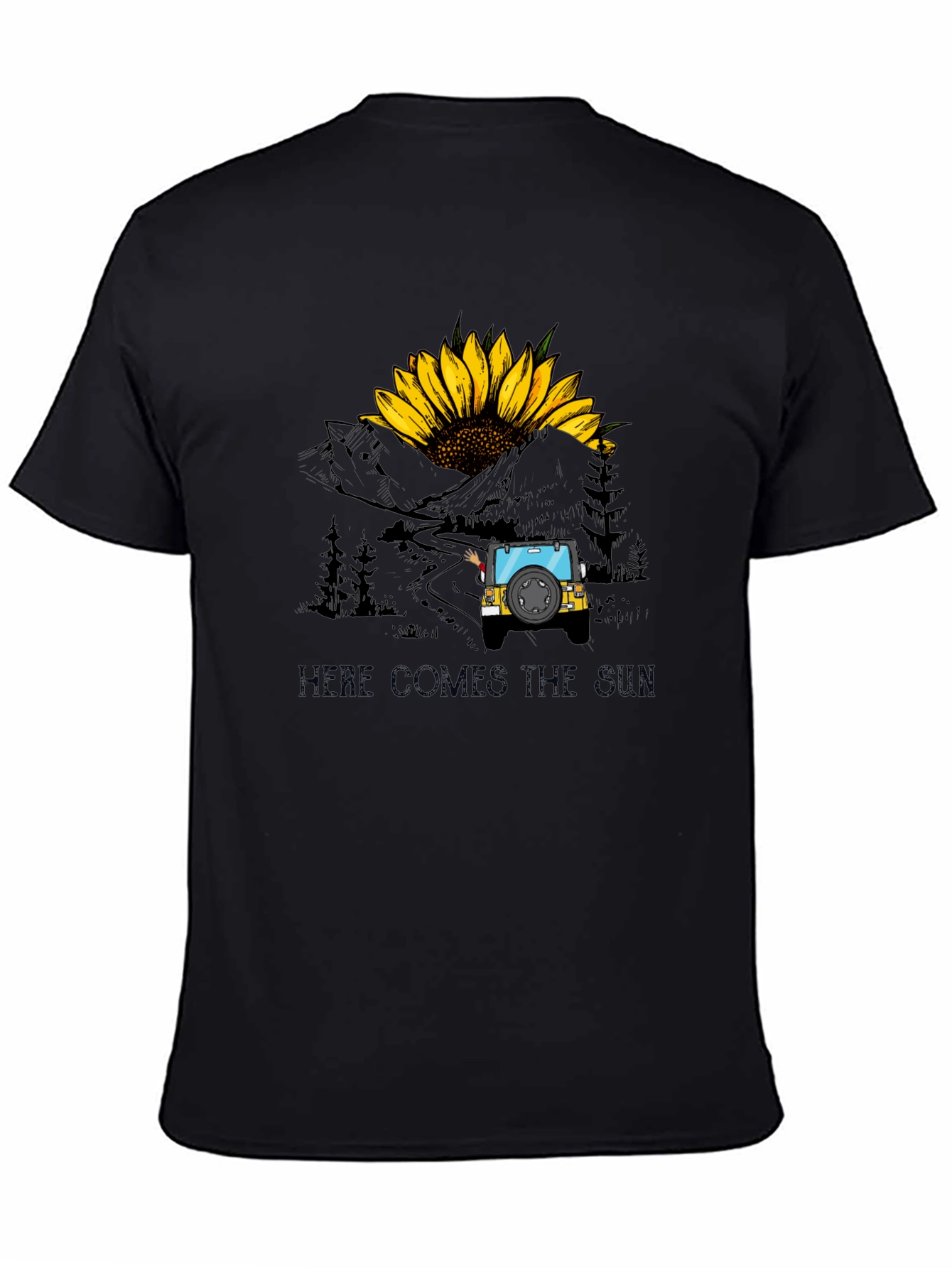 Here Comes The Sun Sunflower Jeep T-Shirt