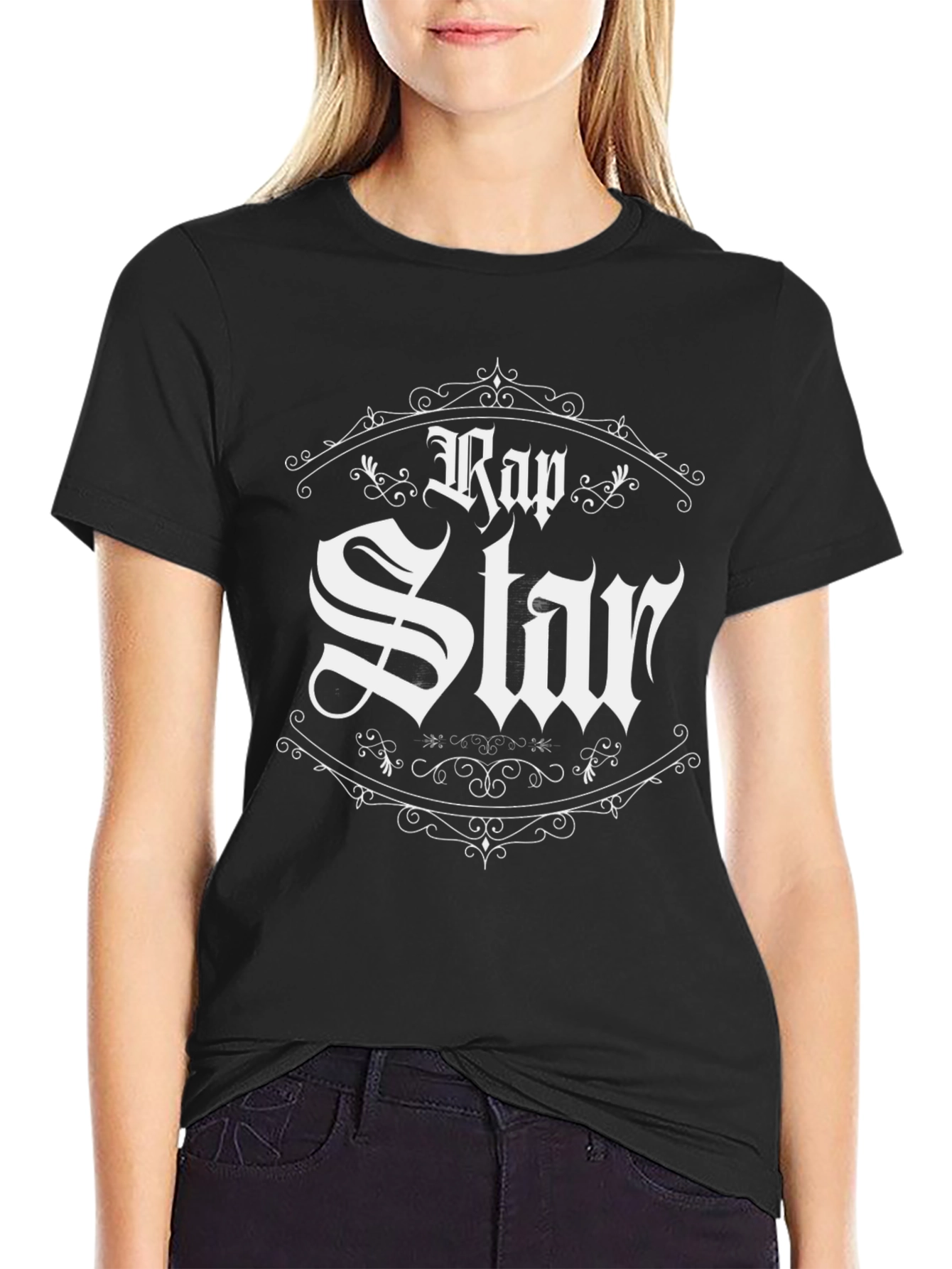 Rap Star Graphic Tee - Black