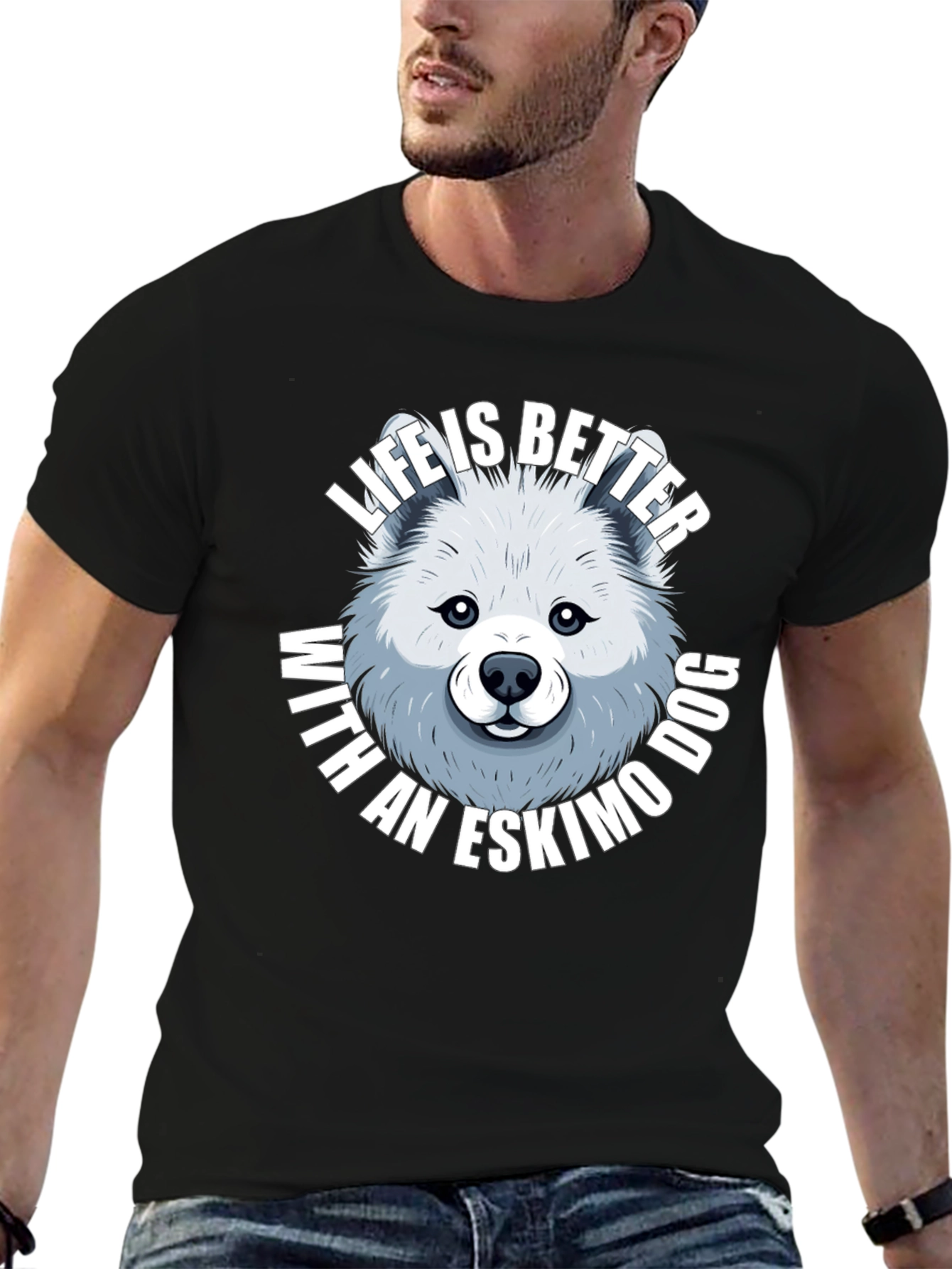Life is Better with an Eskimo Dog T-Shirt