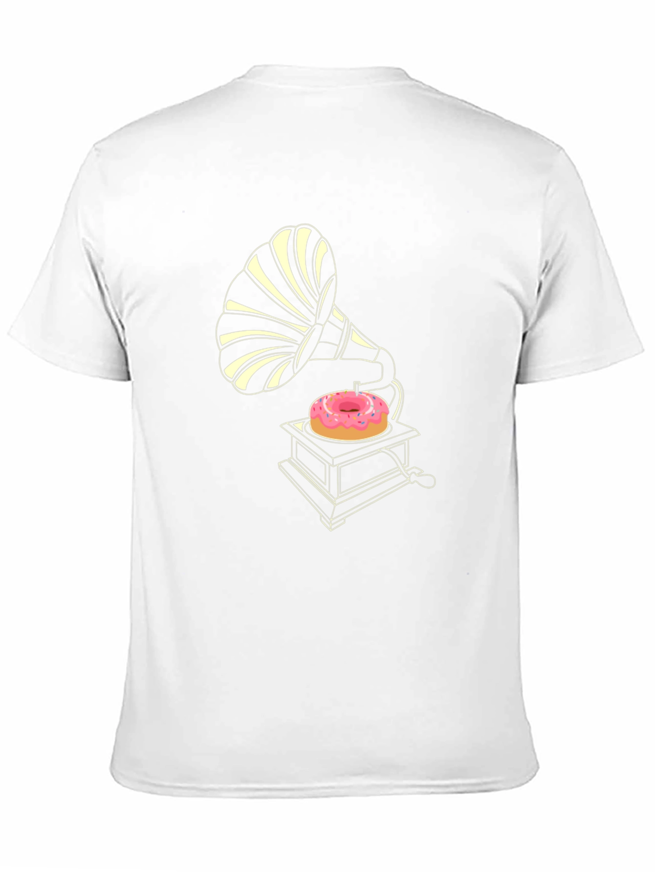 Retro Donut Gramophone Black T-Shirt