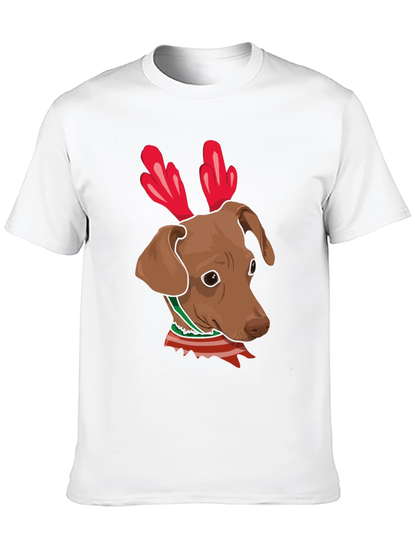 Dog Reindeer Antlers Christmas Graphic T-Shirt