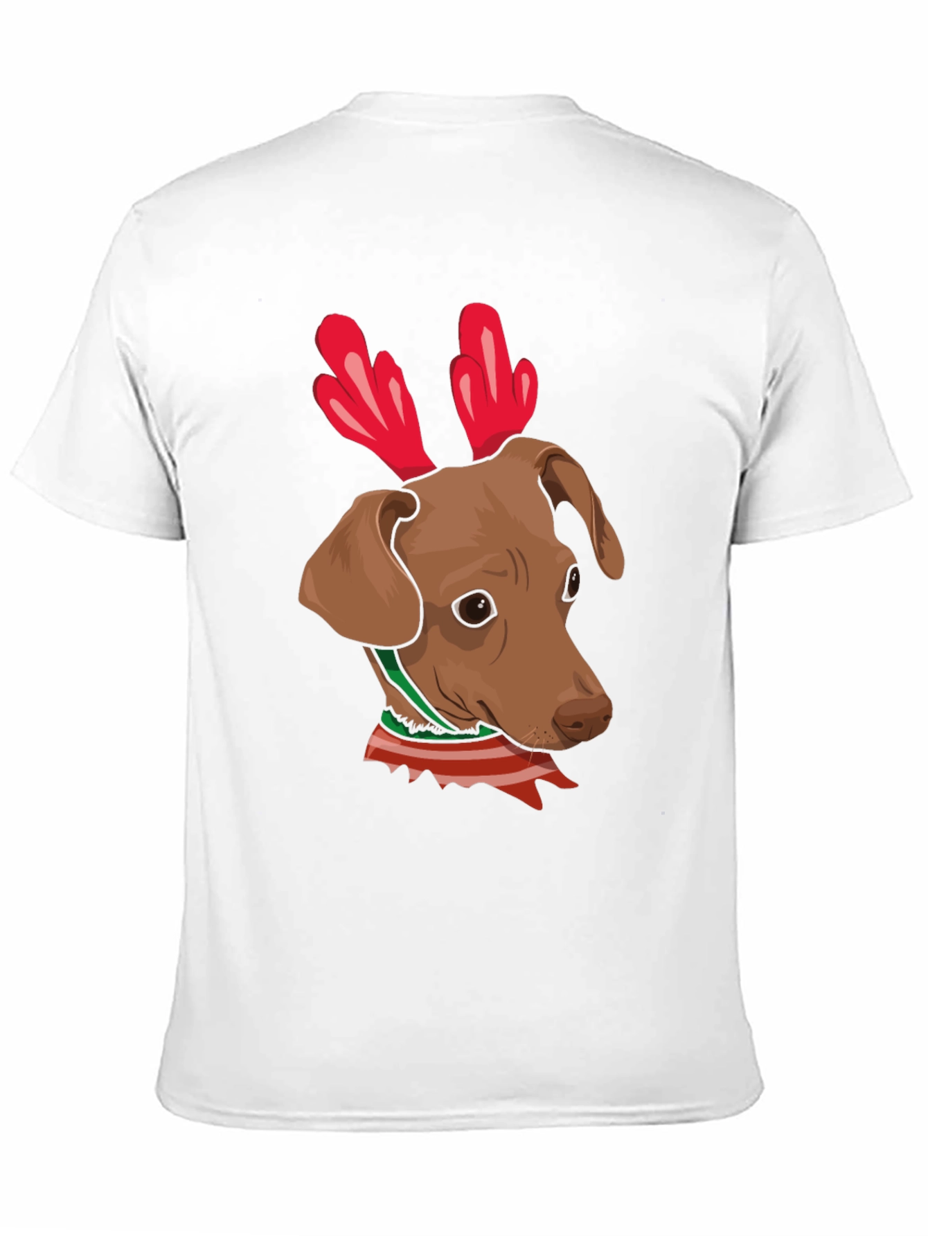 Dog Reindeer Antlers Christmas Graphic T-Shirt