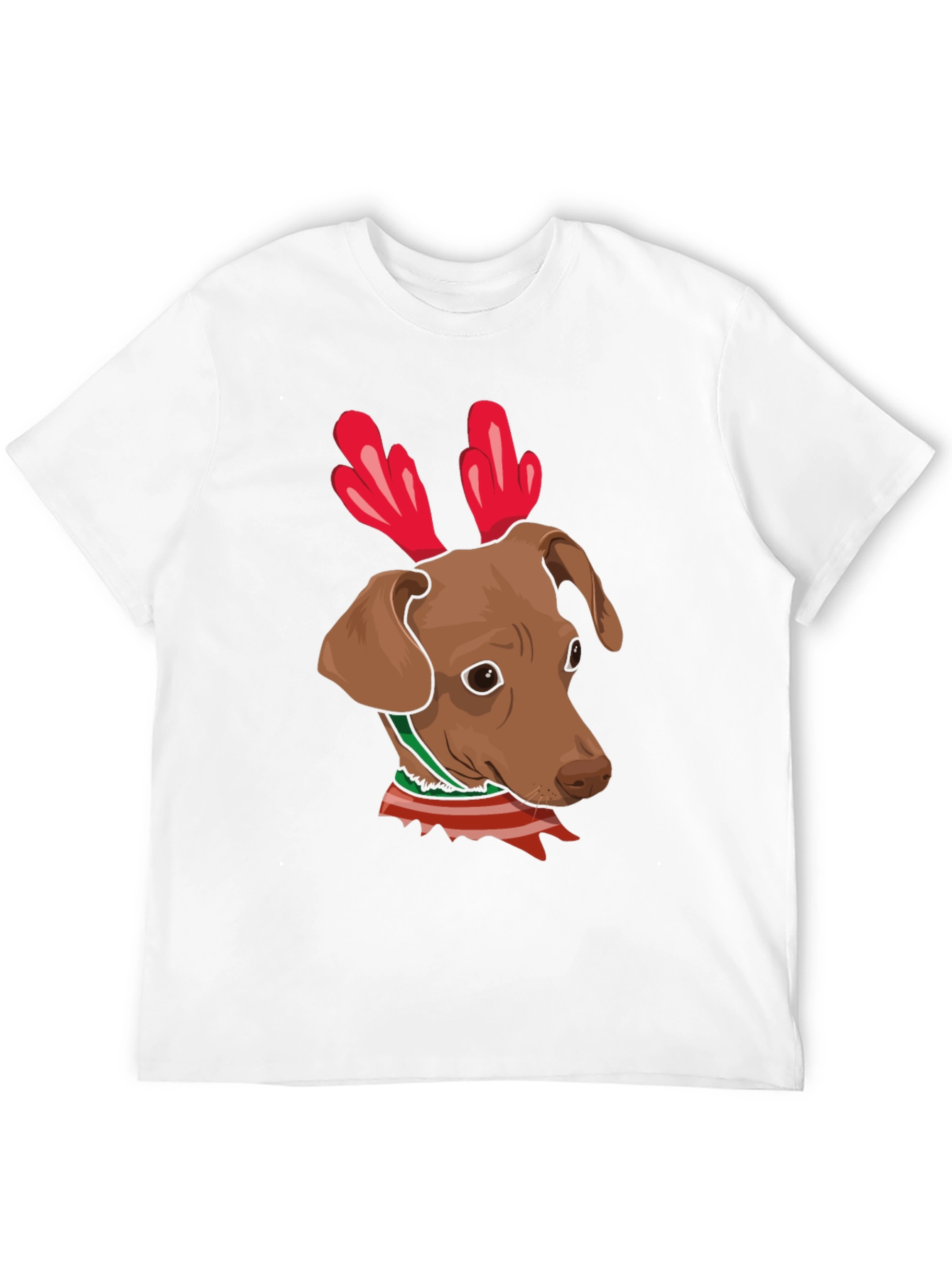Dog Reindeer Antlers Christmas Graphic T-Shirt