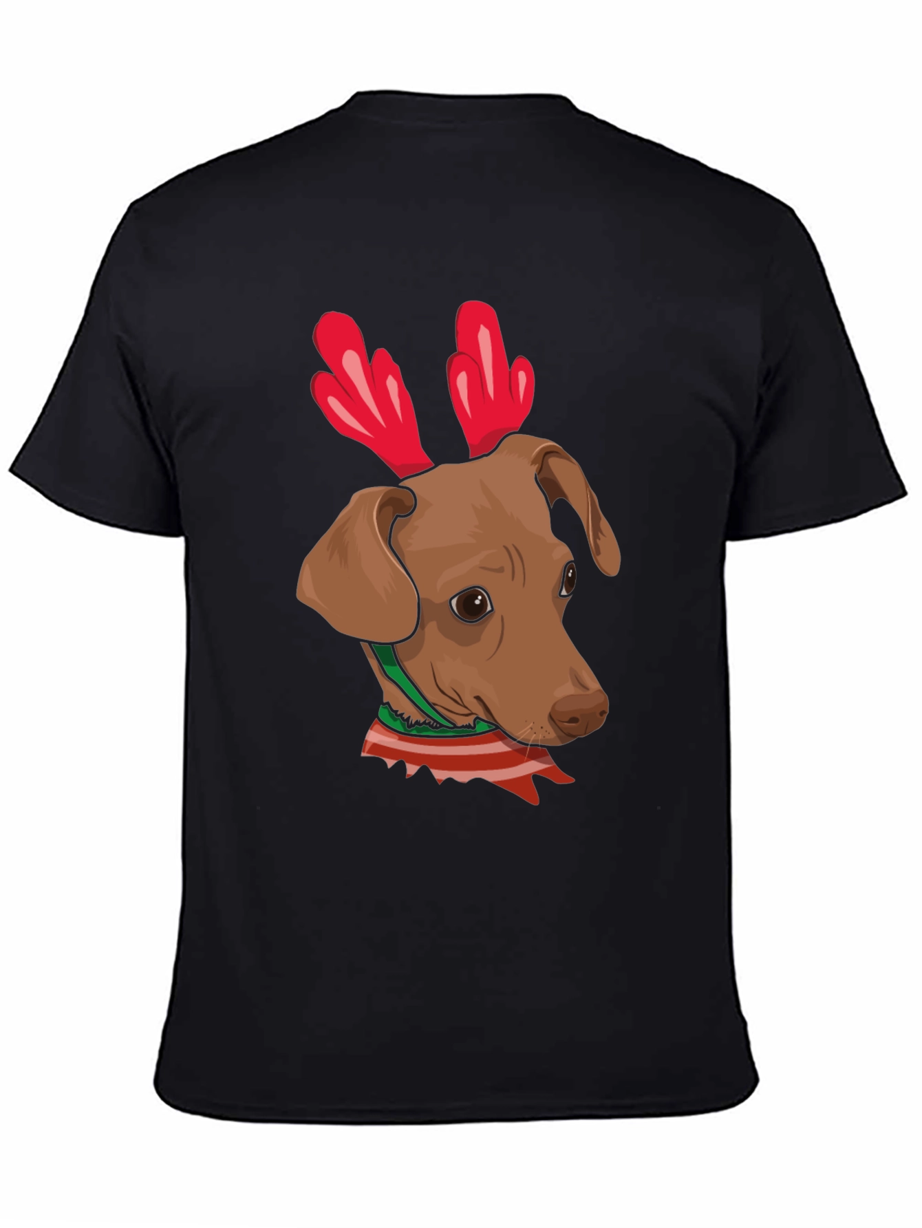 Dog Reindeer Antlers Christmas Graphic T-Shirt