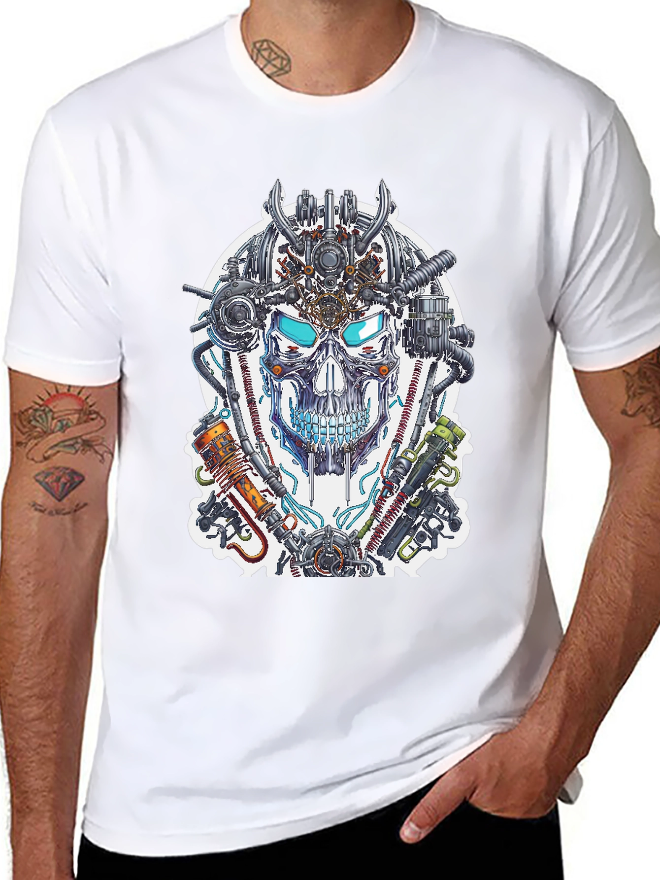 Steampunk Skull T-Shirt - Mechanical Design