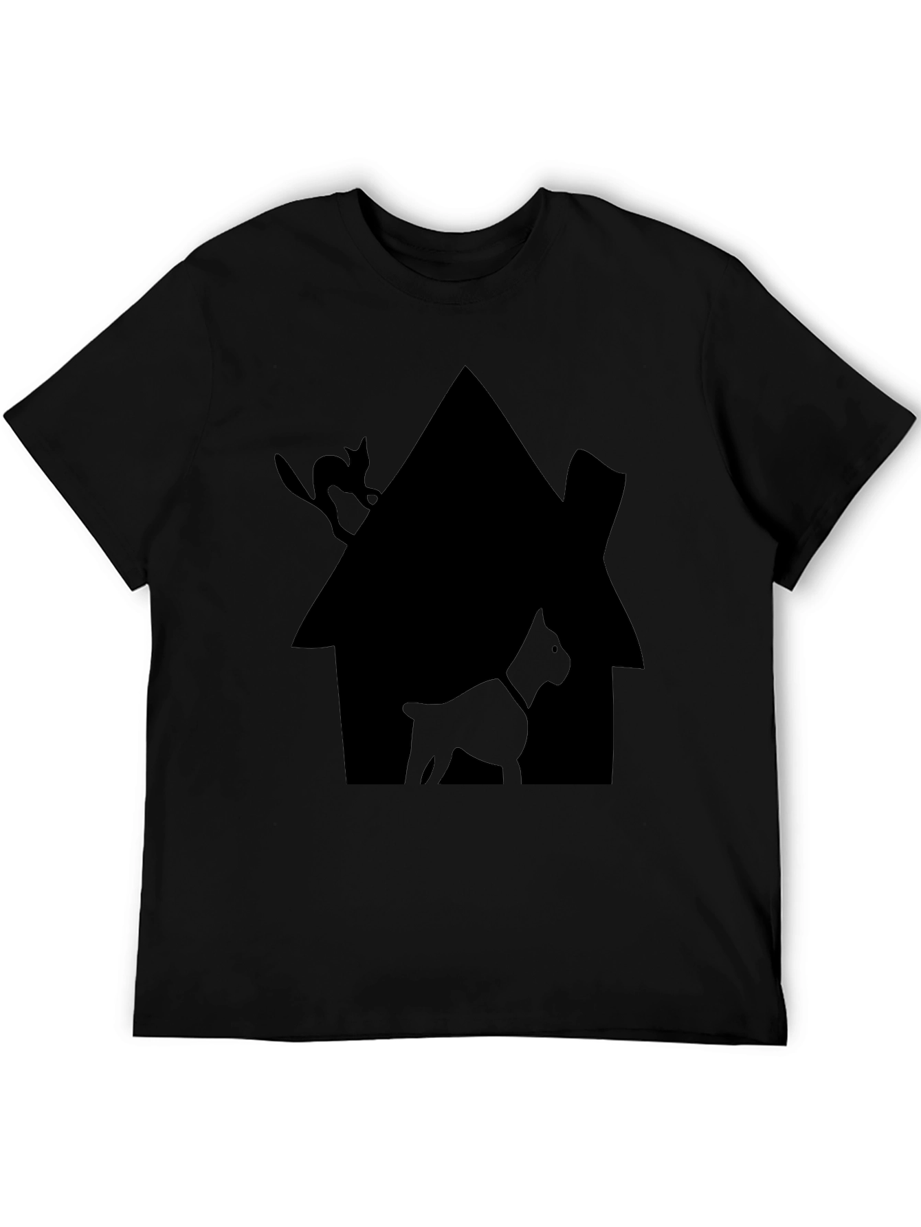 Cat & Dog House Silhouette Graphic Tee