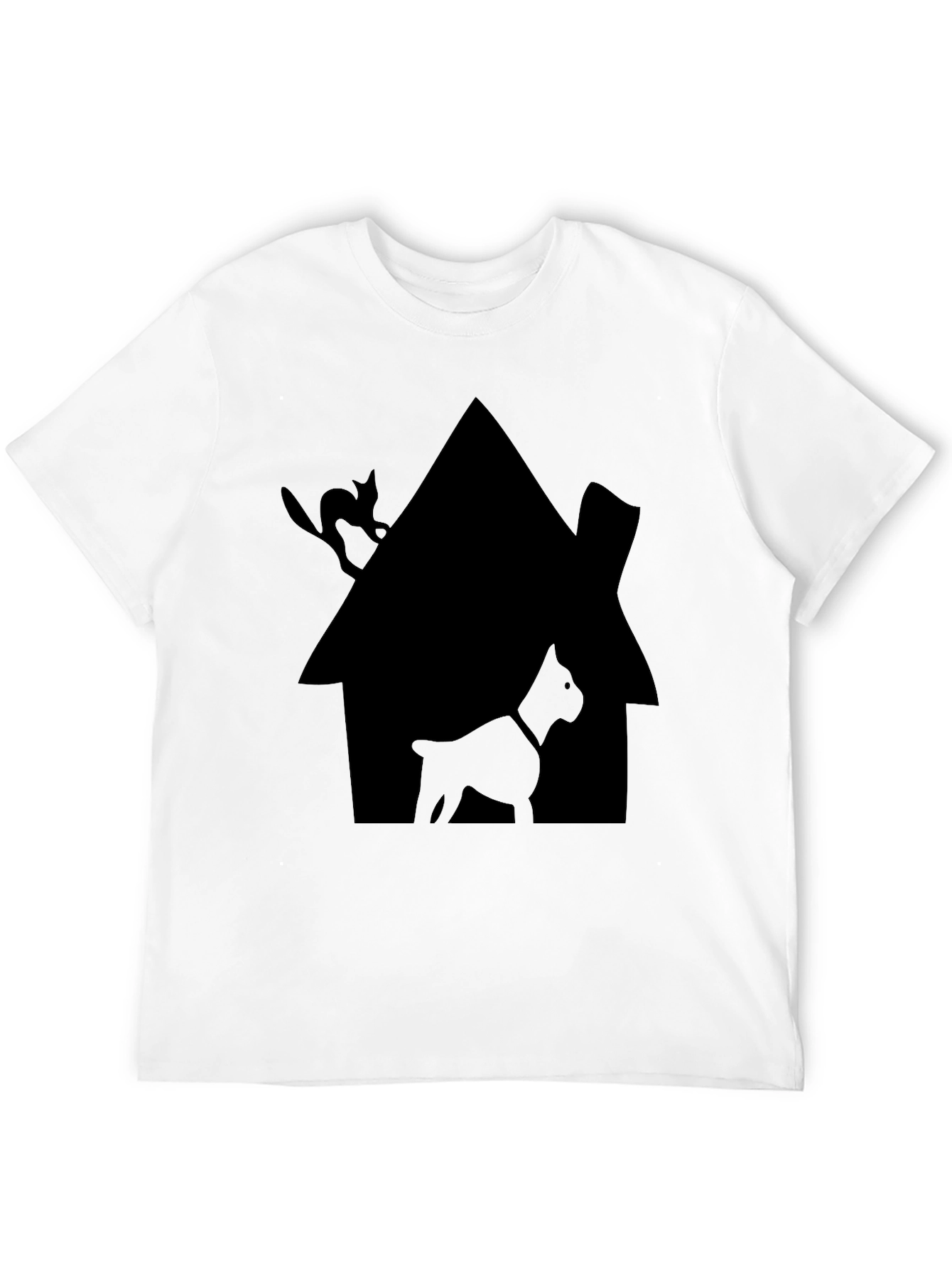 Cat & Dog House Silhouette Graphic Tee
