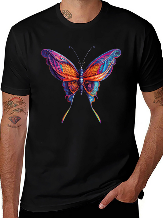 Butterfly Graphic Print T-Shirt - Vivid Colors