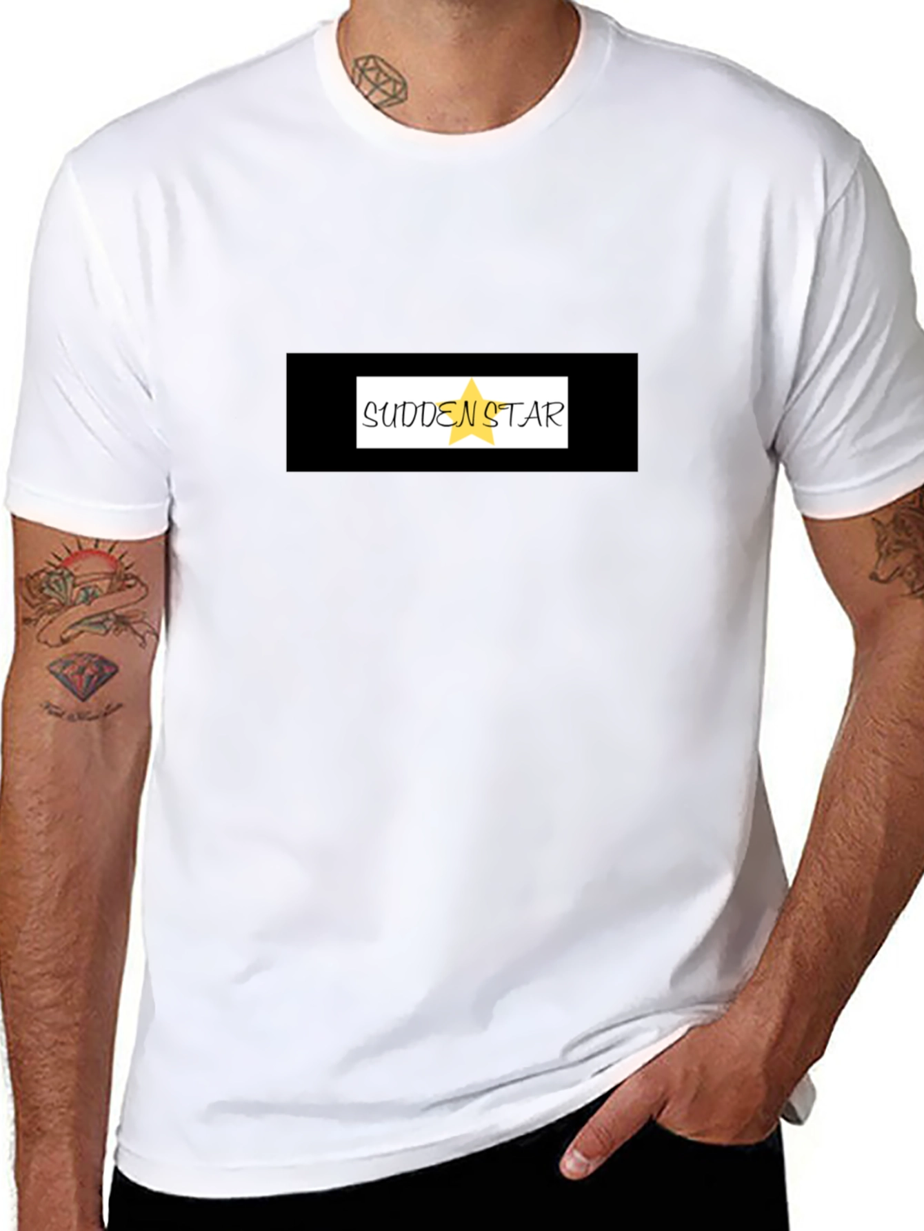 Sudden Star Graphic T-Shirt - Black Mens Casual Tee