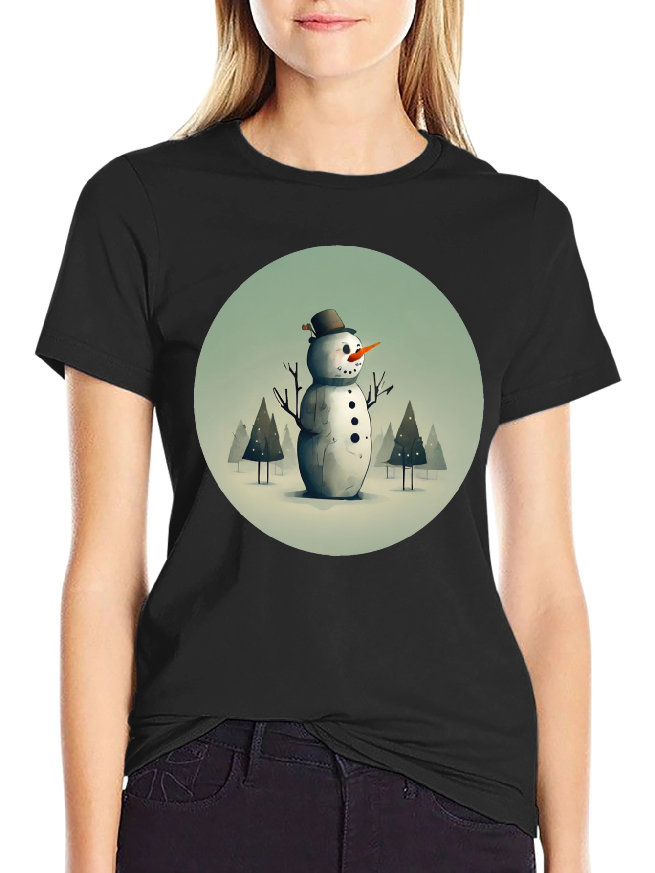Snowman Graphic Tee - Winter Holiday Apparel