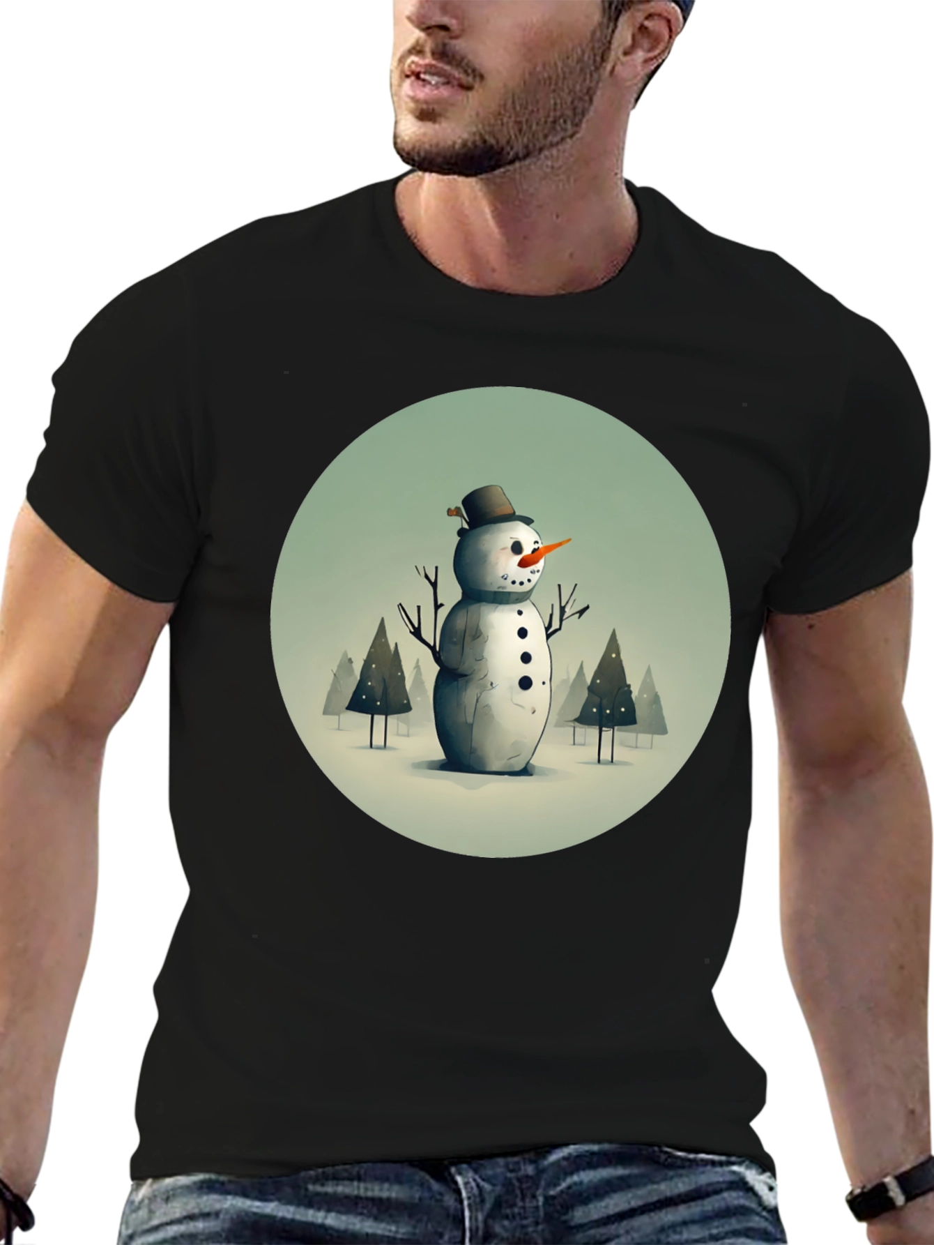 Snowman Graphic Tee - Winter Holiday Apparel