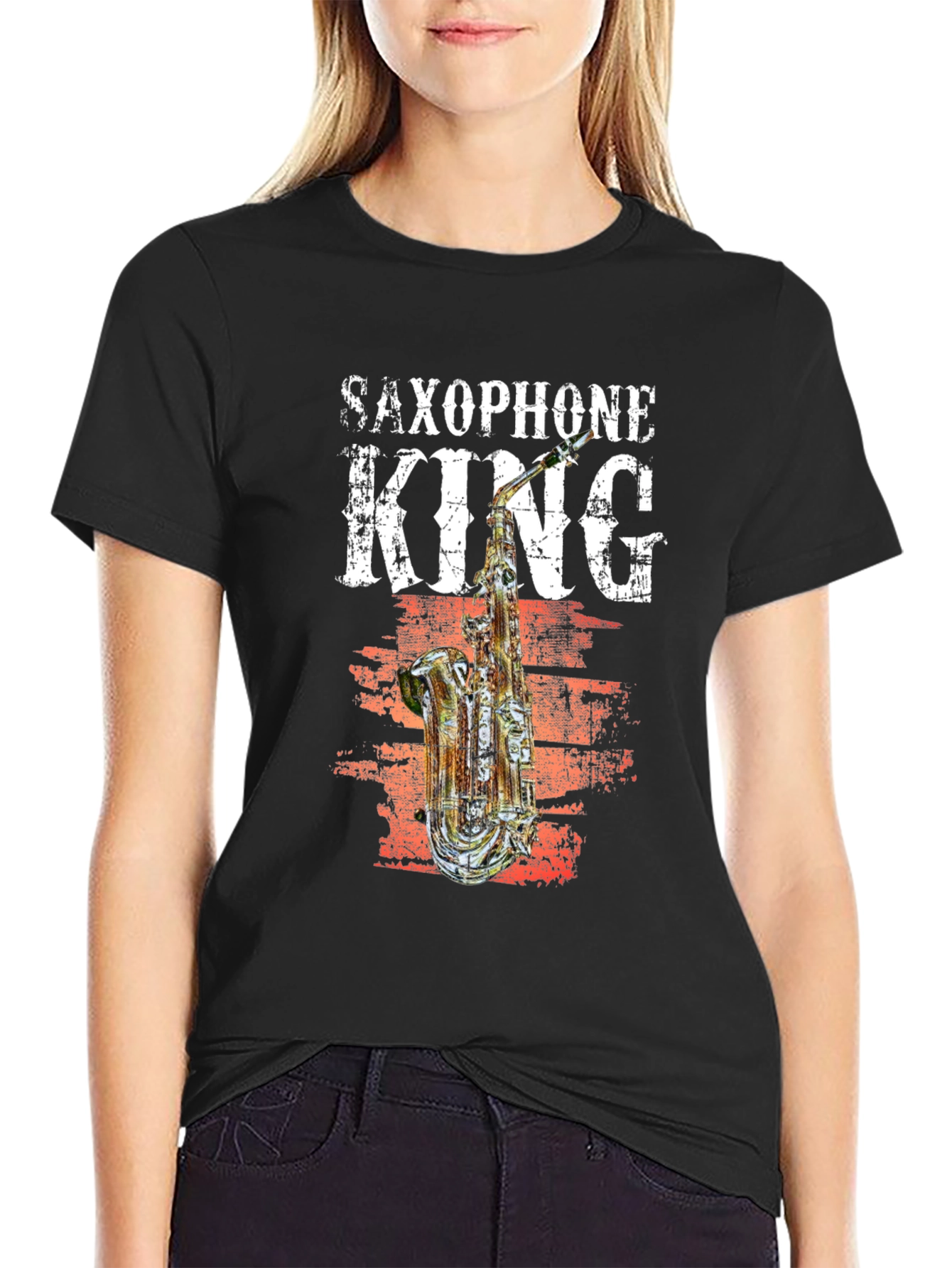 Saxophone King Graphic T-Shirt - Music Lover Tee