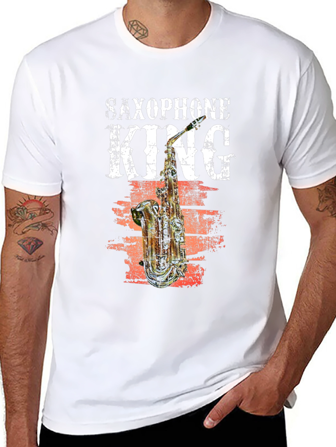 Saxophone King Graphic T-Shirt - Music Lover Tee