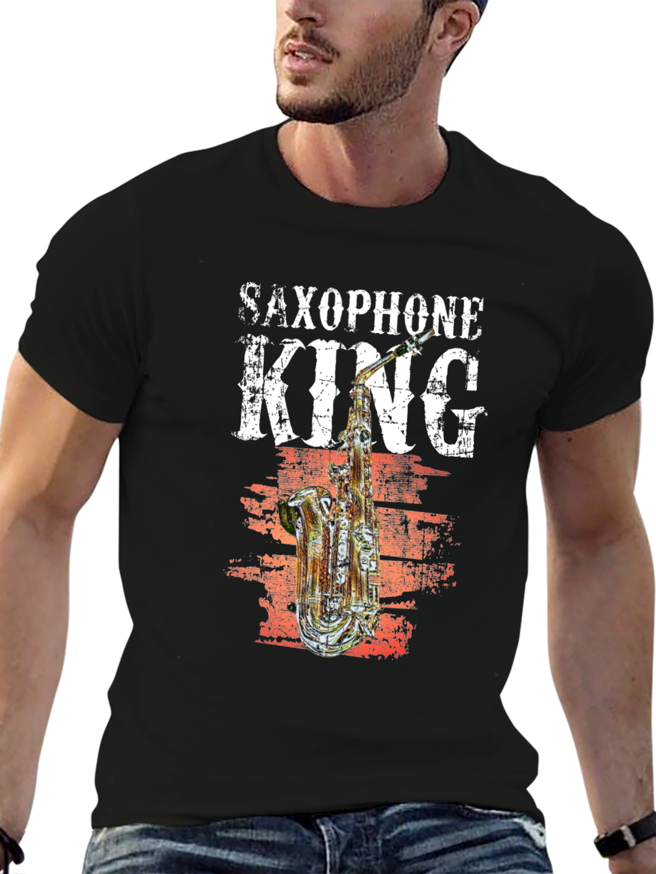 Saxophone King Graphic T-Shirt - Music Lover Tee