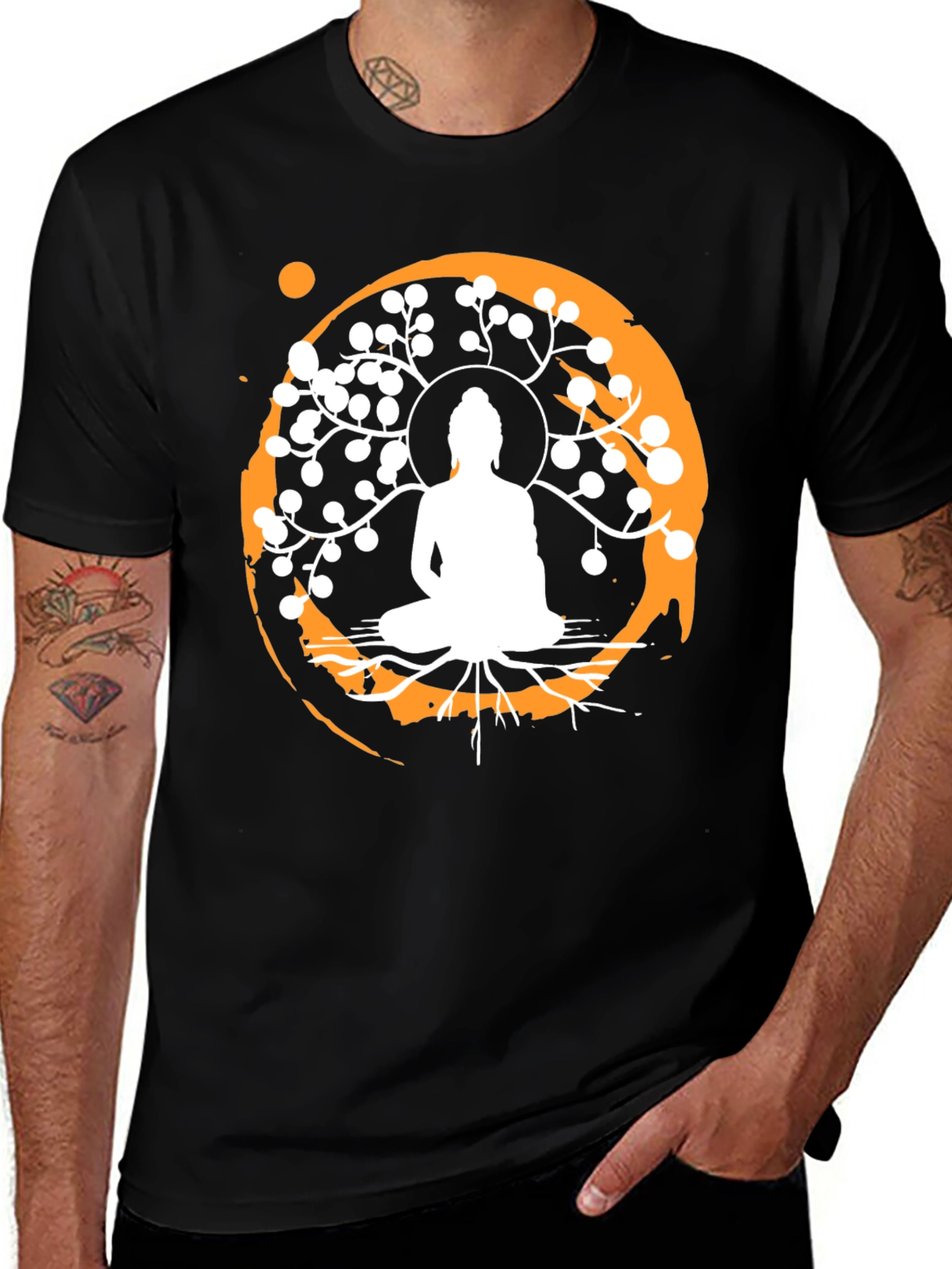 Buddha Tree Graphic T-Shirt - Zen Style