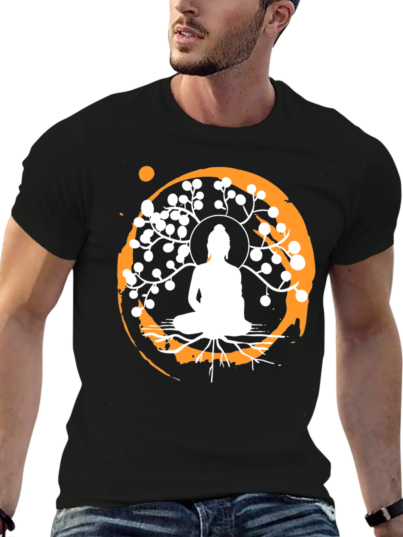 Buddha Tree Graphic T-Shirt - Zen Style