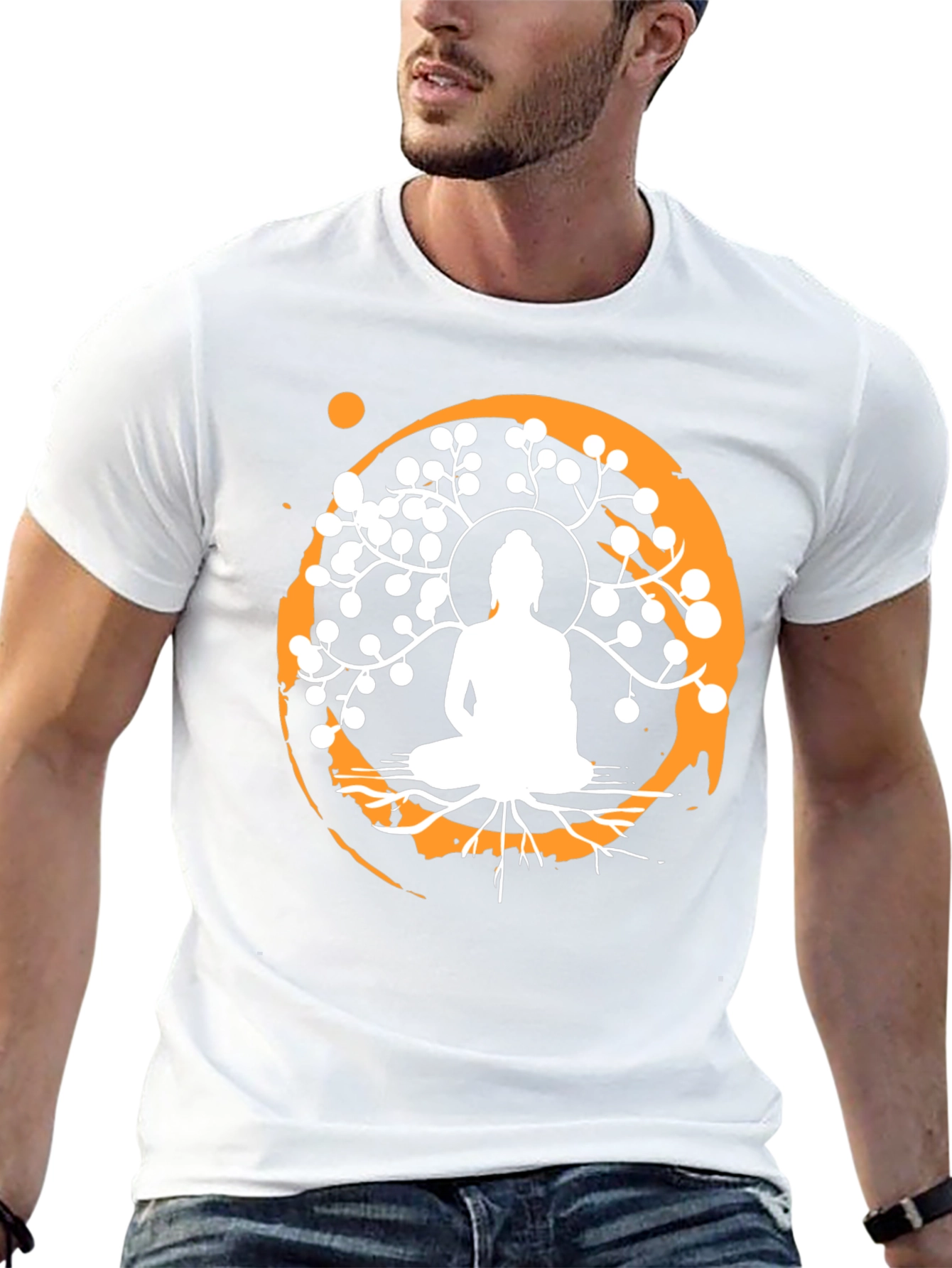 Buddha Tree Graphic T-Shirt - Zen Style