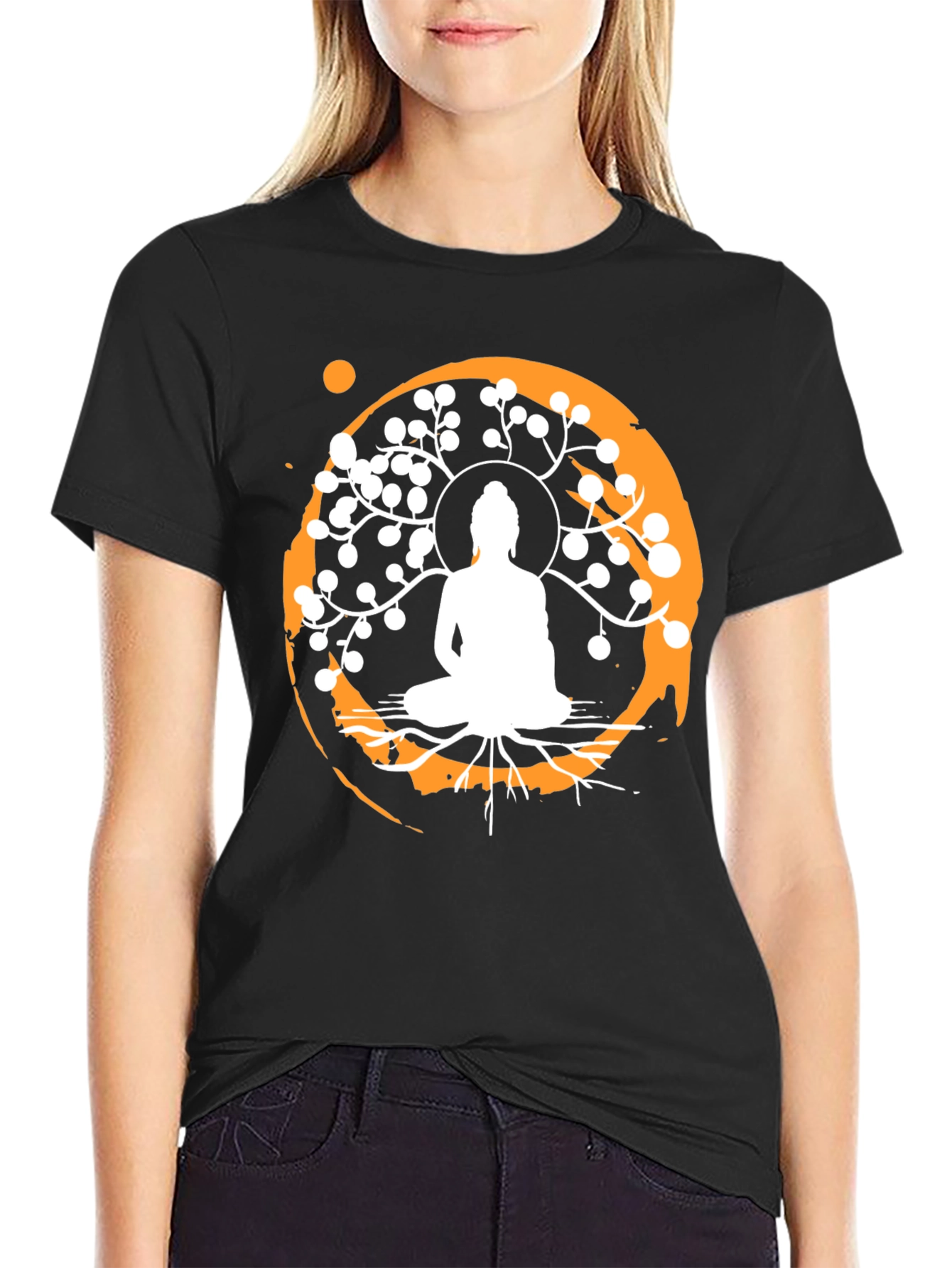 Buddha Tree Graphic T-Shirt - Zen Style