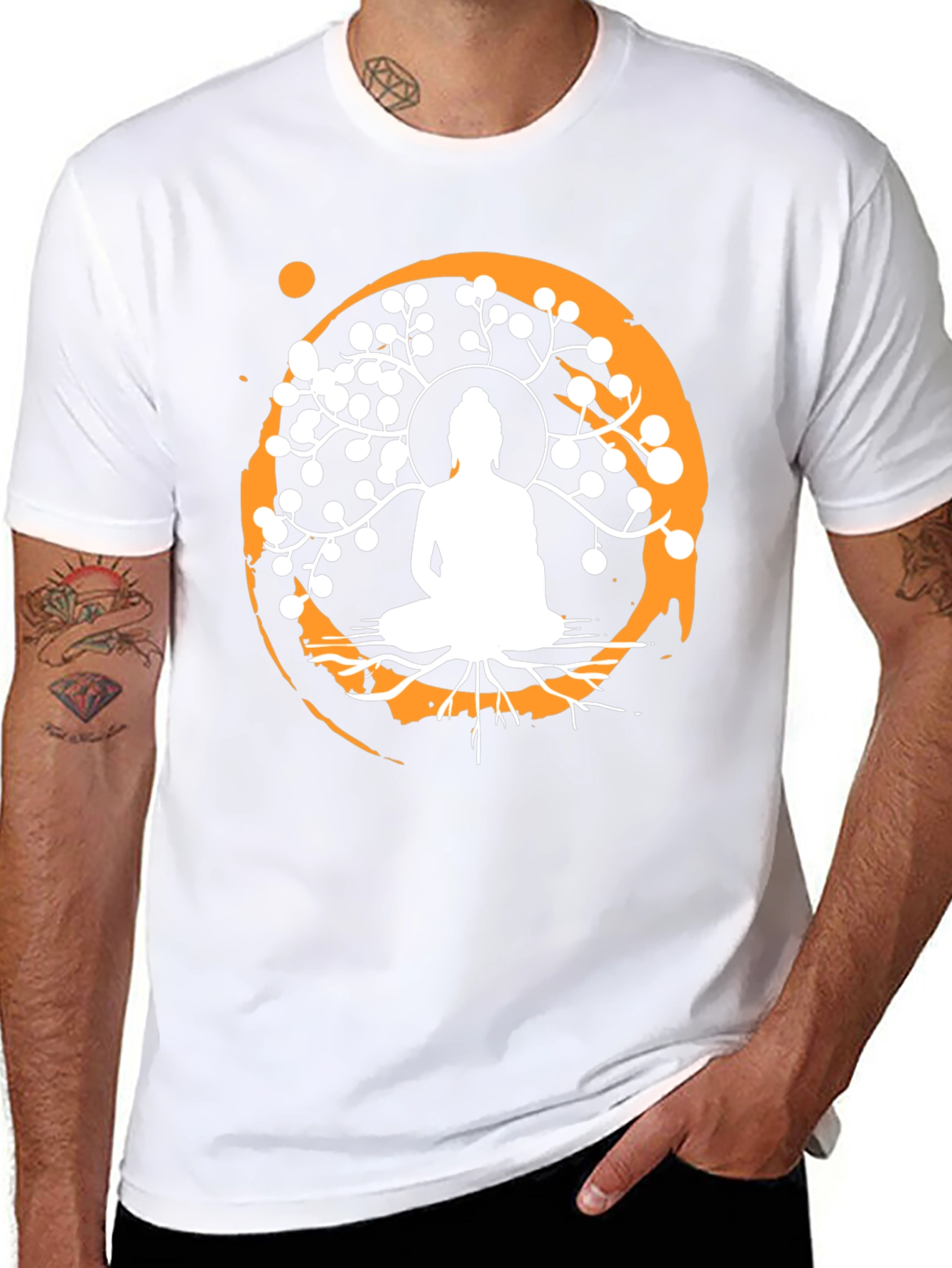 Buddha Tree Graphic T-Shirt - Zen Style