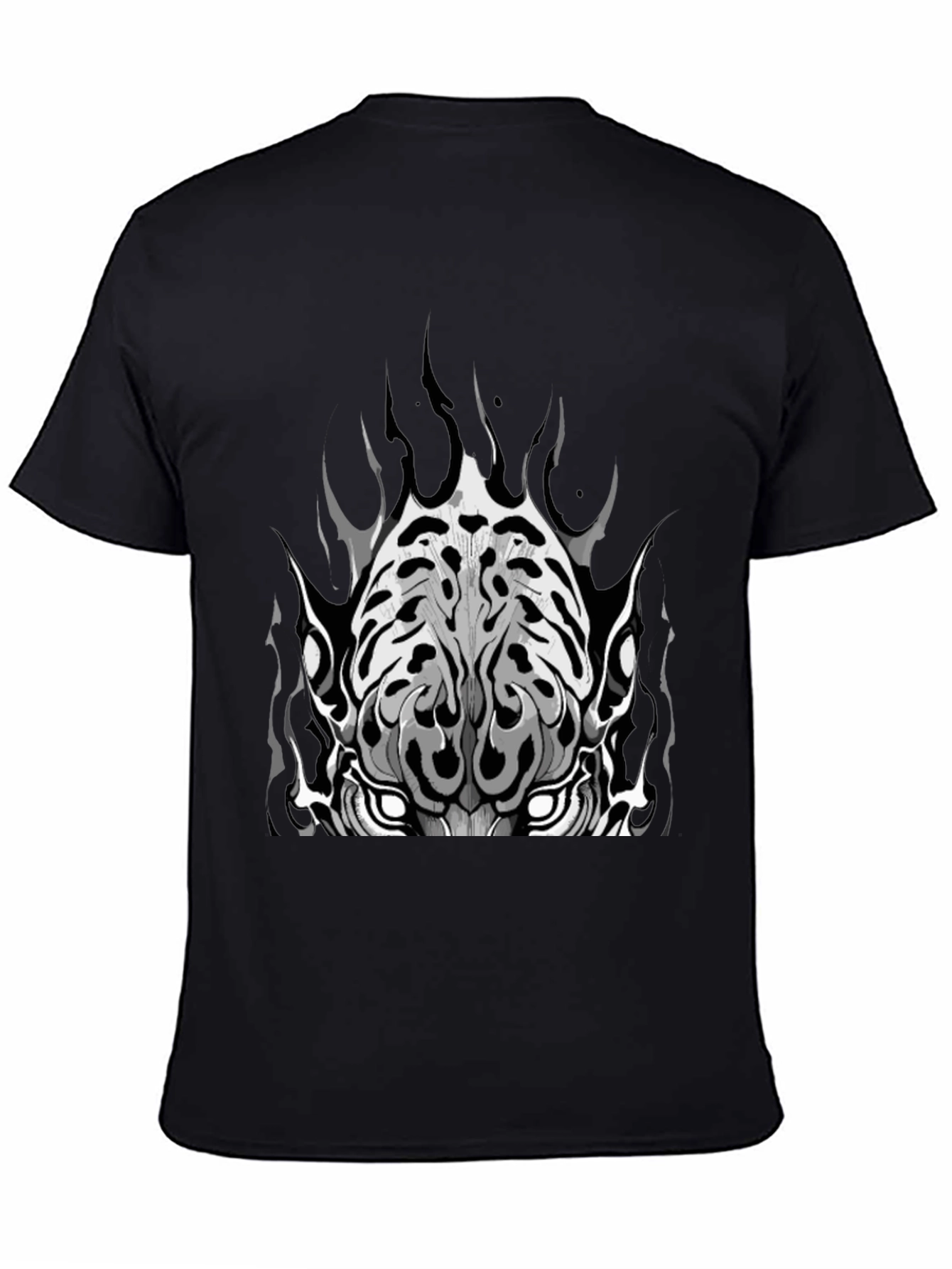 Black Graphic Tee - Tiger Face Design