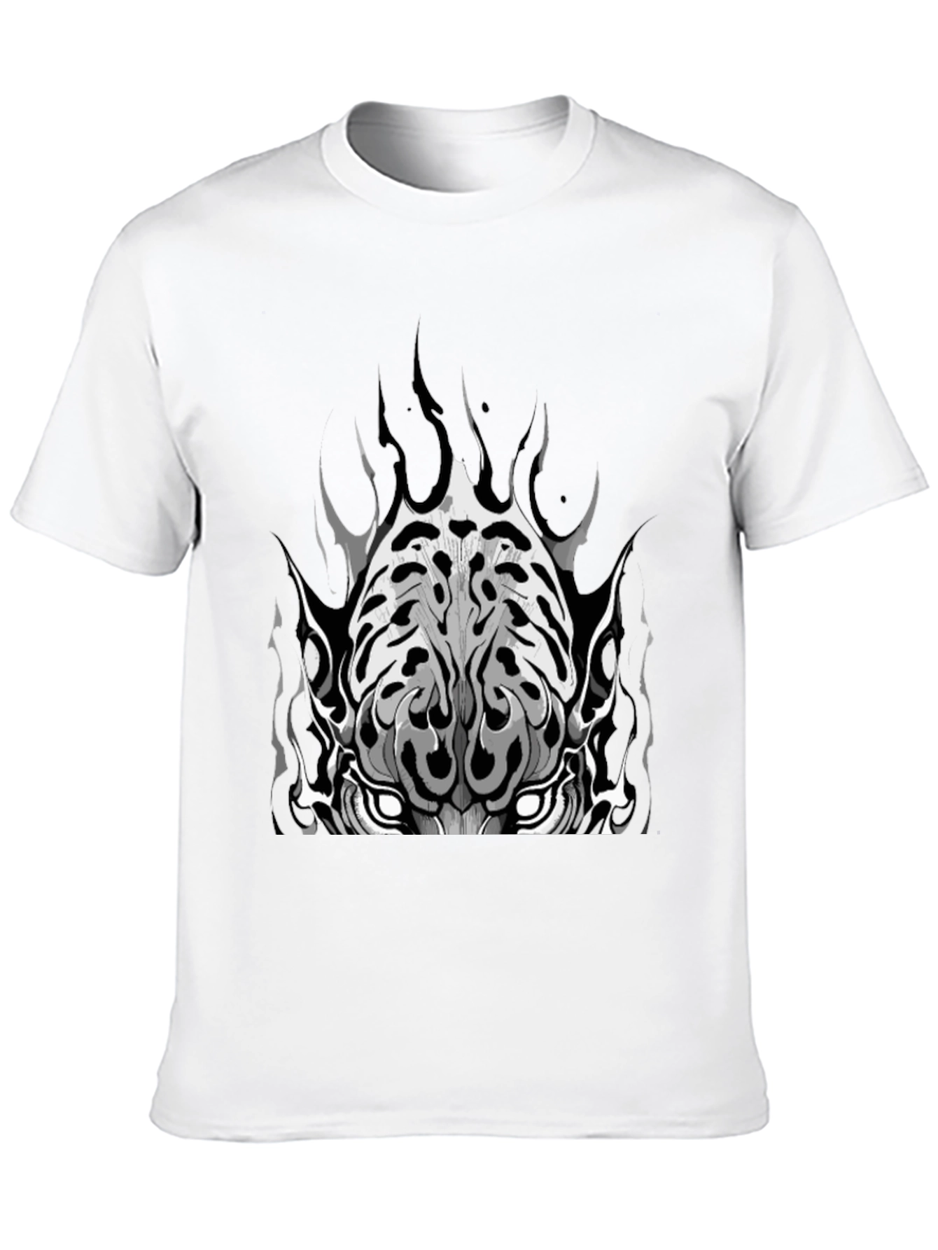 Black Graphic Tee - Tiger Face Design