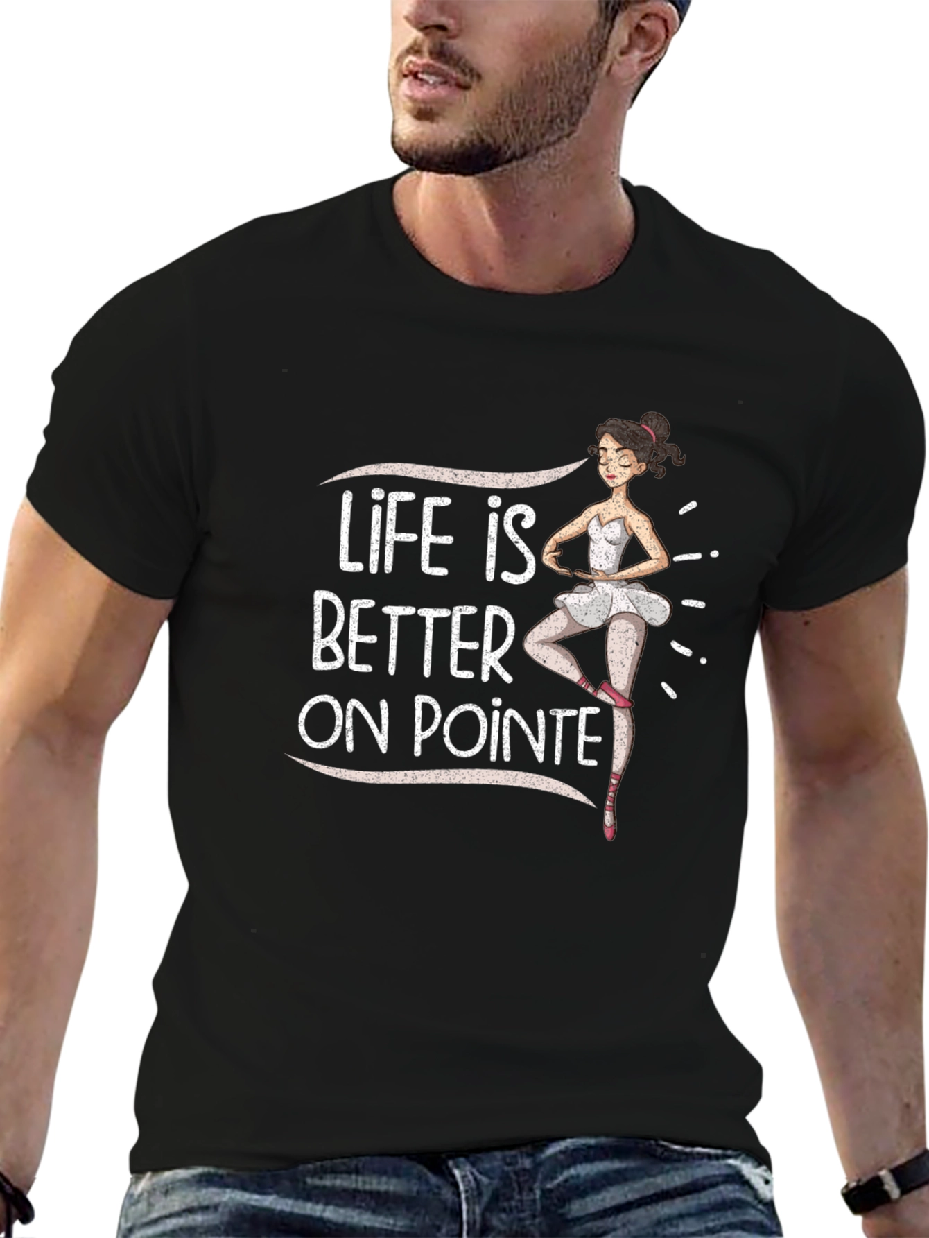 Life is Better on Pointe Black Graphic Tee