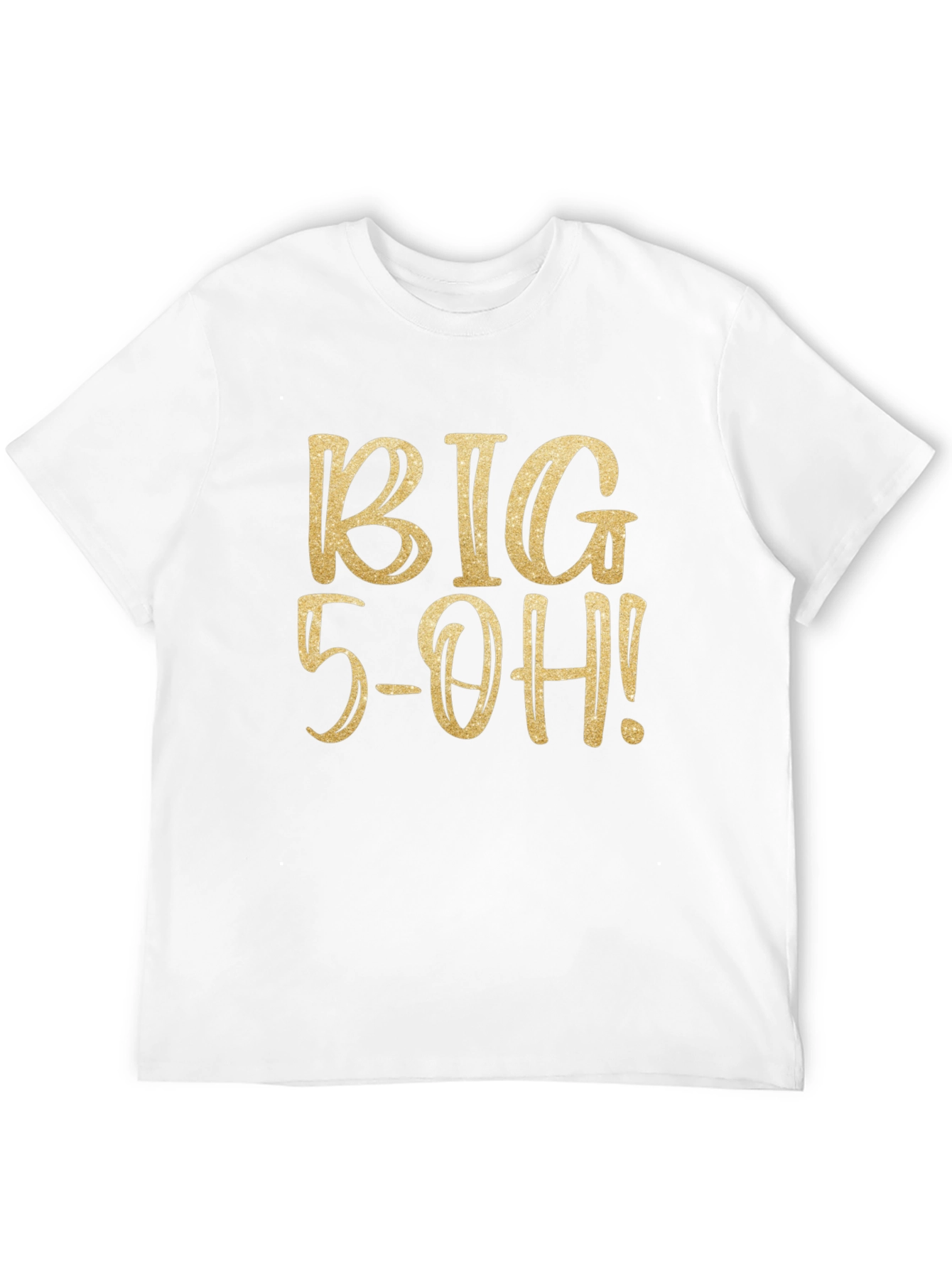 Big 5-OH Birthday T-Shirt - Gold Glitter