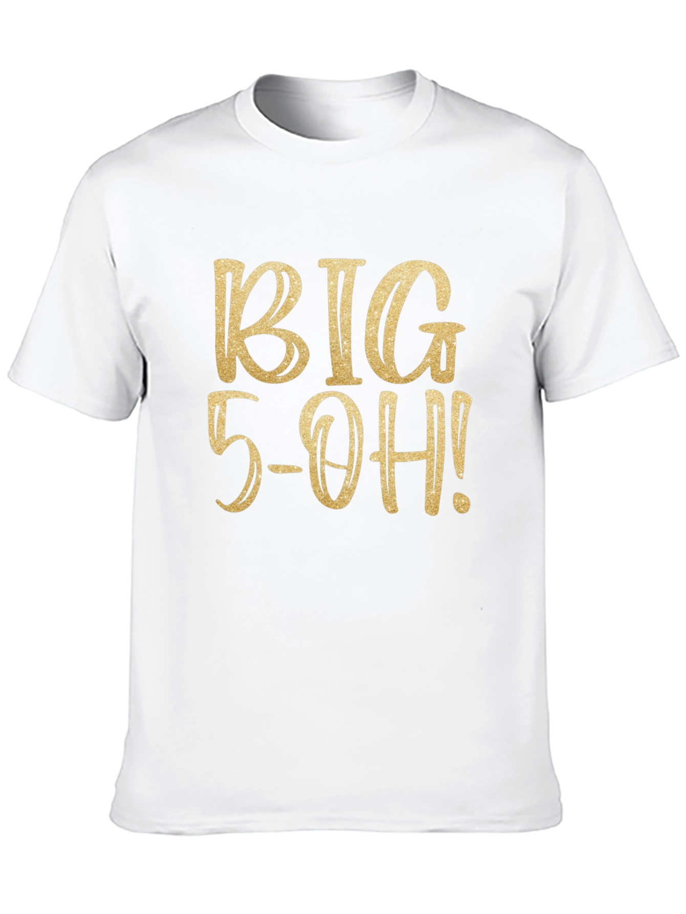 Big 5-OH Birthday T-Shirt - Gold Glitter