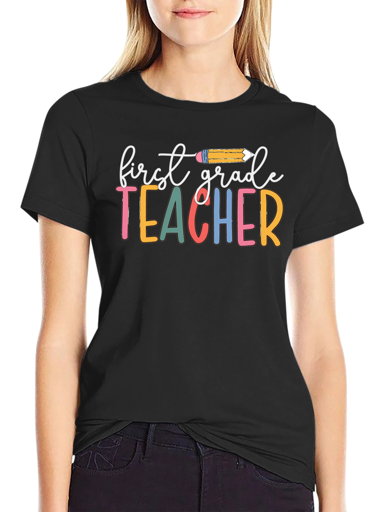 First Grade Teacher Graphic T-Shirt