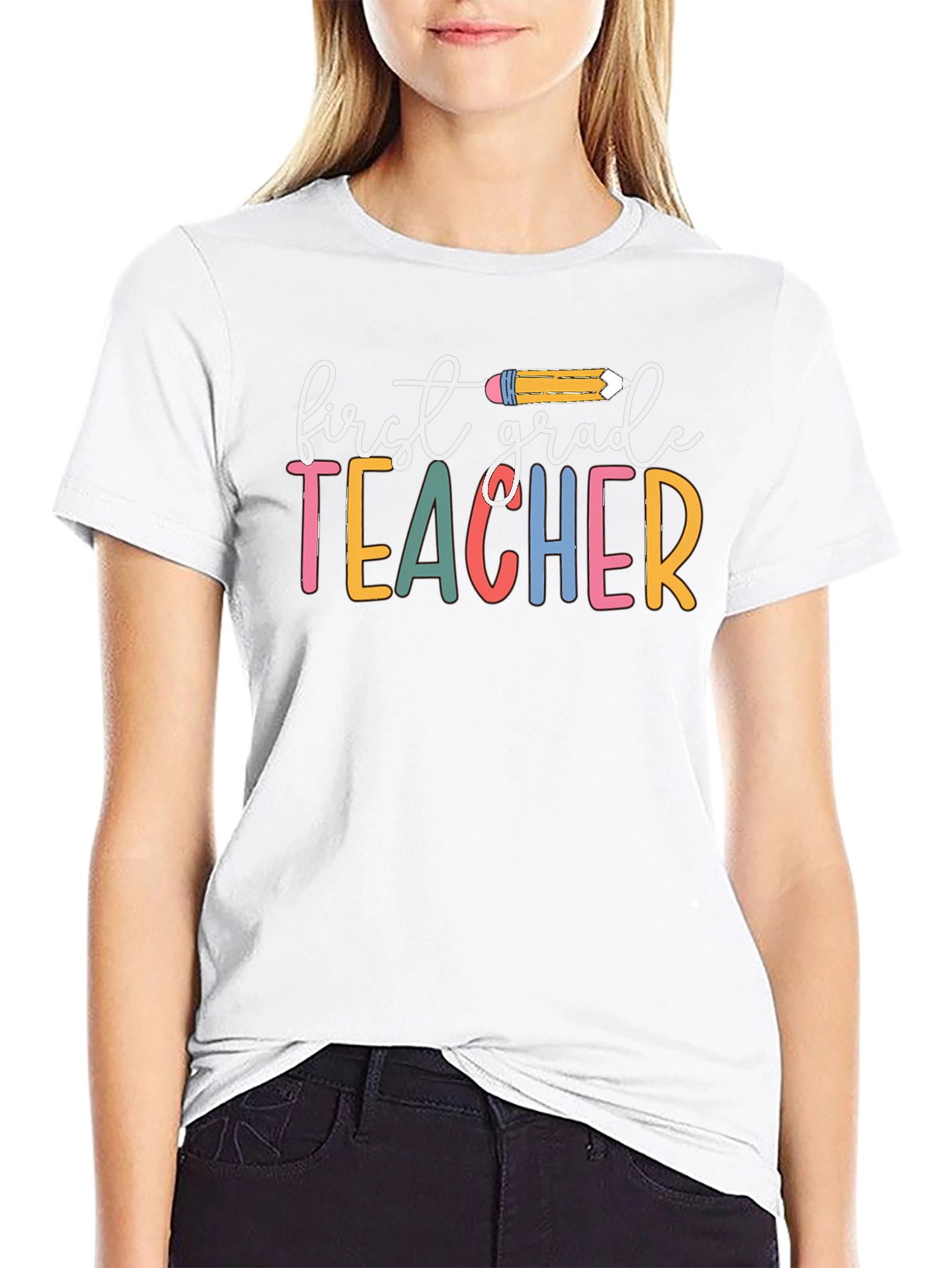 First Grade Teacher Graphic T-Shirt