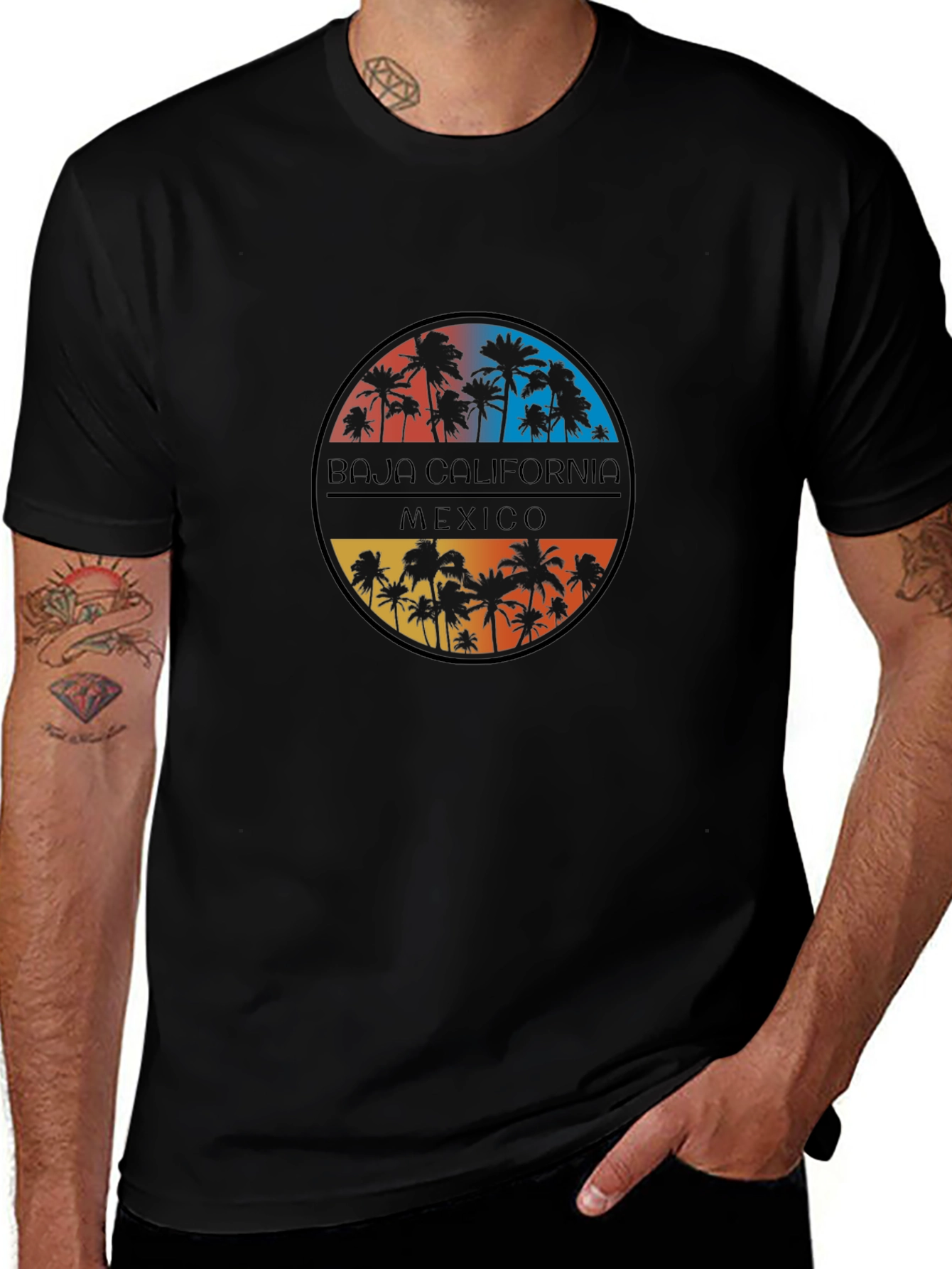 Baja California Mexico Palm Tree Graphic Tee