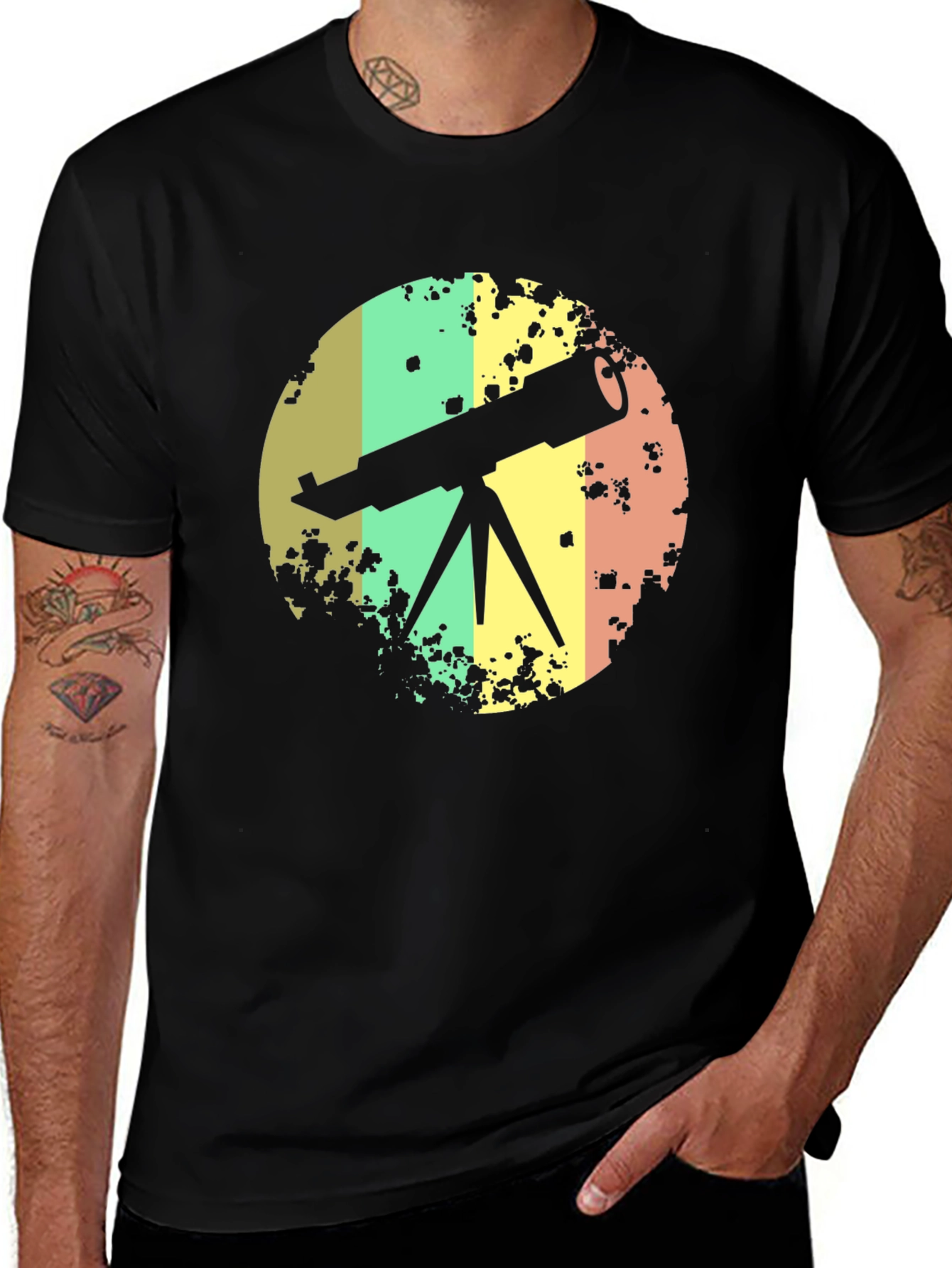 Retro Telescope Graphic T-Shirt