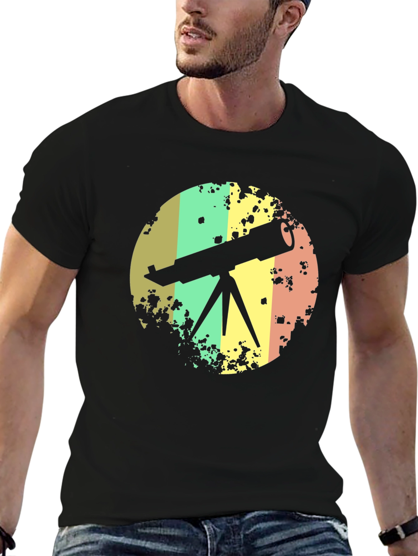 Retro Telescope Graphic T-Shirt