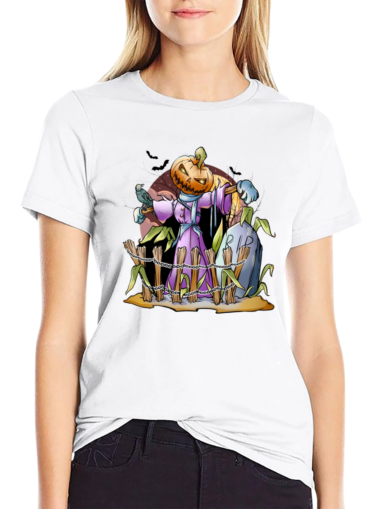 Pumpkin Scarecrow T-Shirt - Halloween Graphic Tee