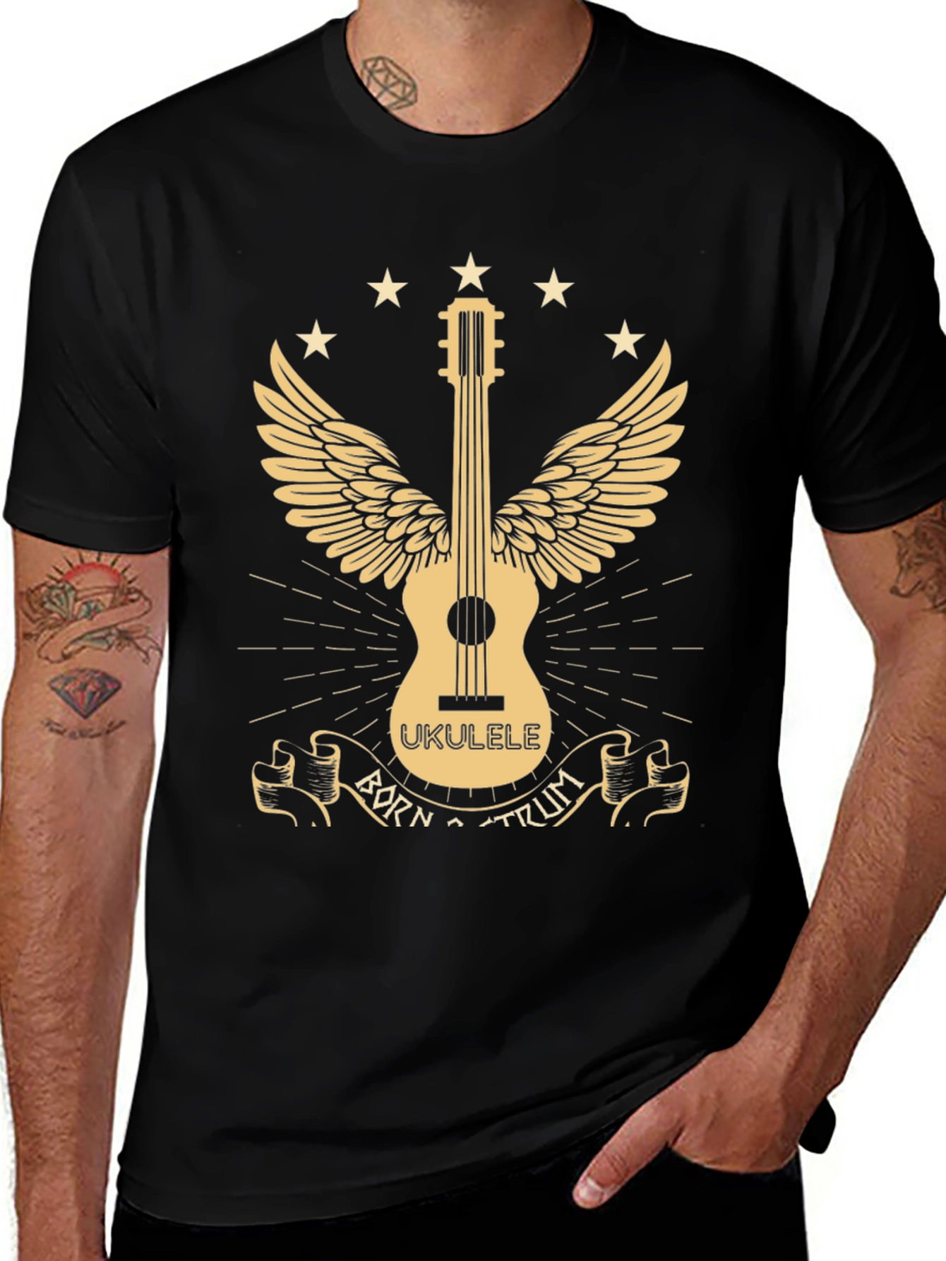 Born To Strum Ukulele Graphic T-Shirt