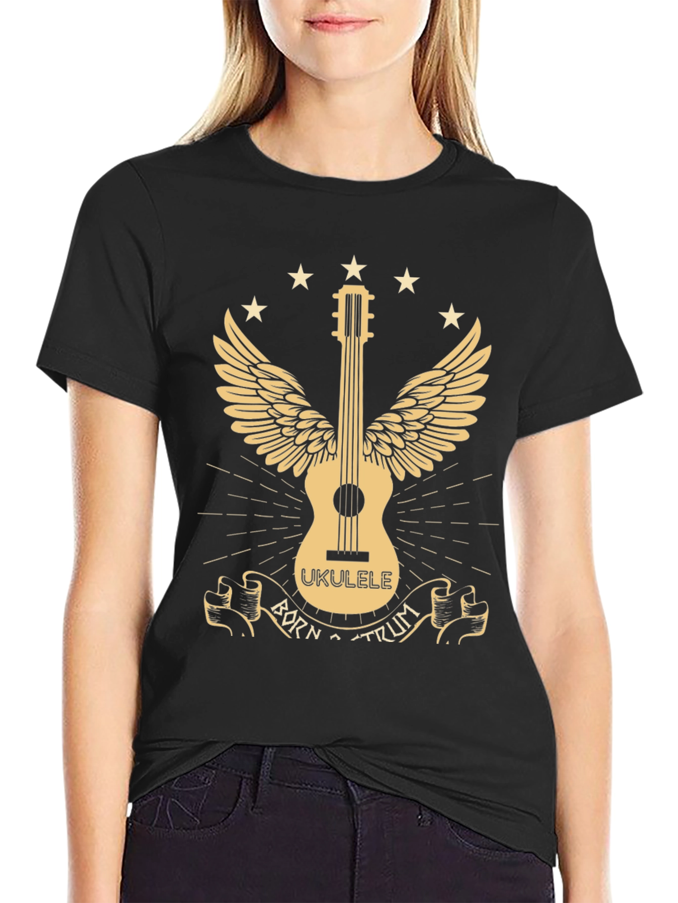 Born To Strum Ukulele Graphic T-Shirt